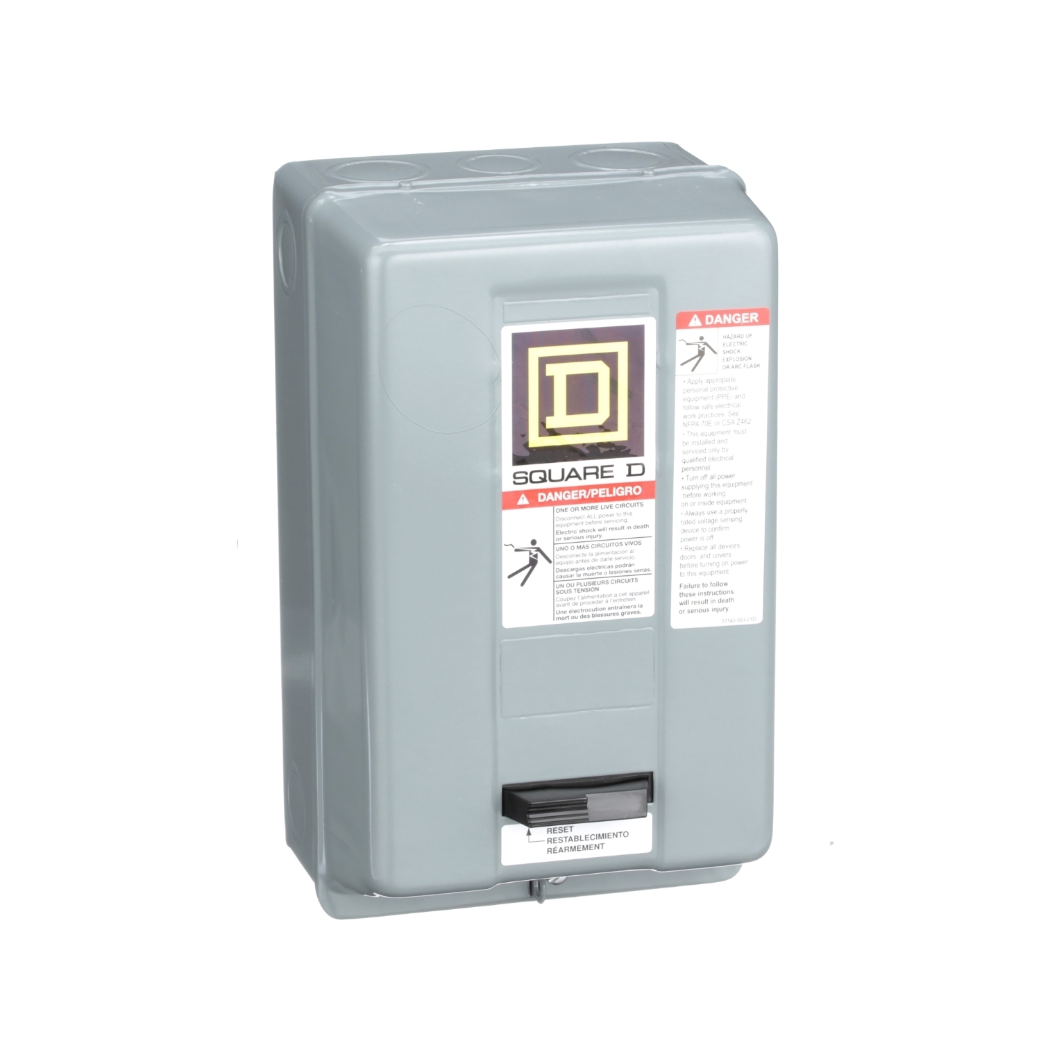 8536SCG3V06 General Purpose Type S Starter, 440/480 VAC V Coil, Non-Reversing Action, 3 Poles, NEMA 1 Enclosure