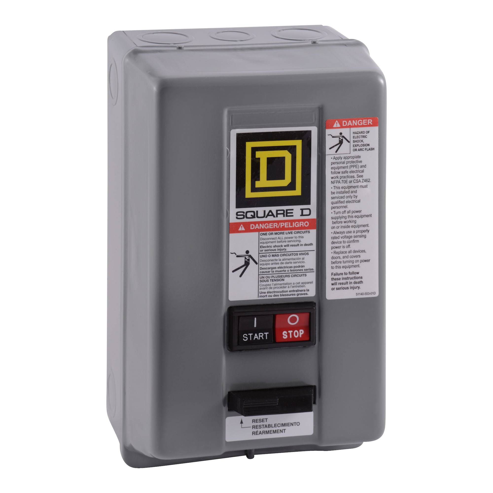 8536SCG3V06A Type S Magnetic Starter, 440 VAC at 50 Hz/480 VAC at 60 Hz V Coil, 3 Poles, NEMA 1 Enclosure