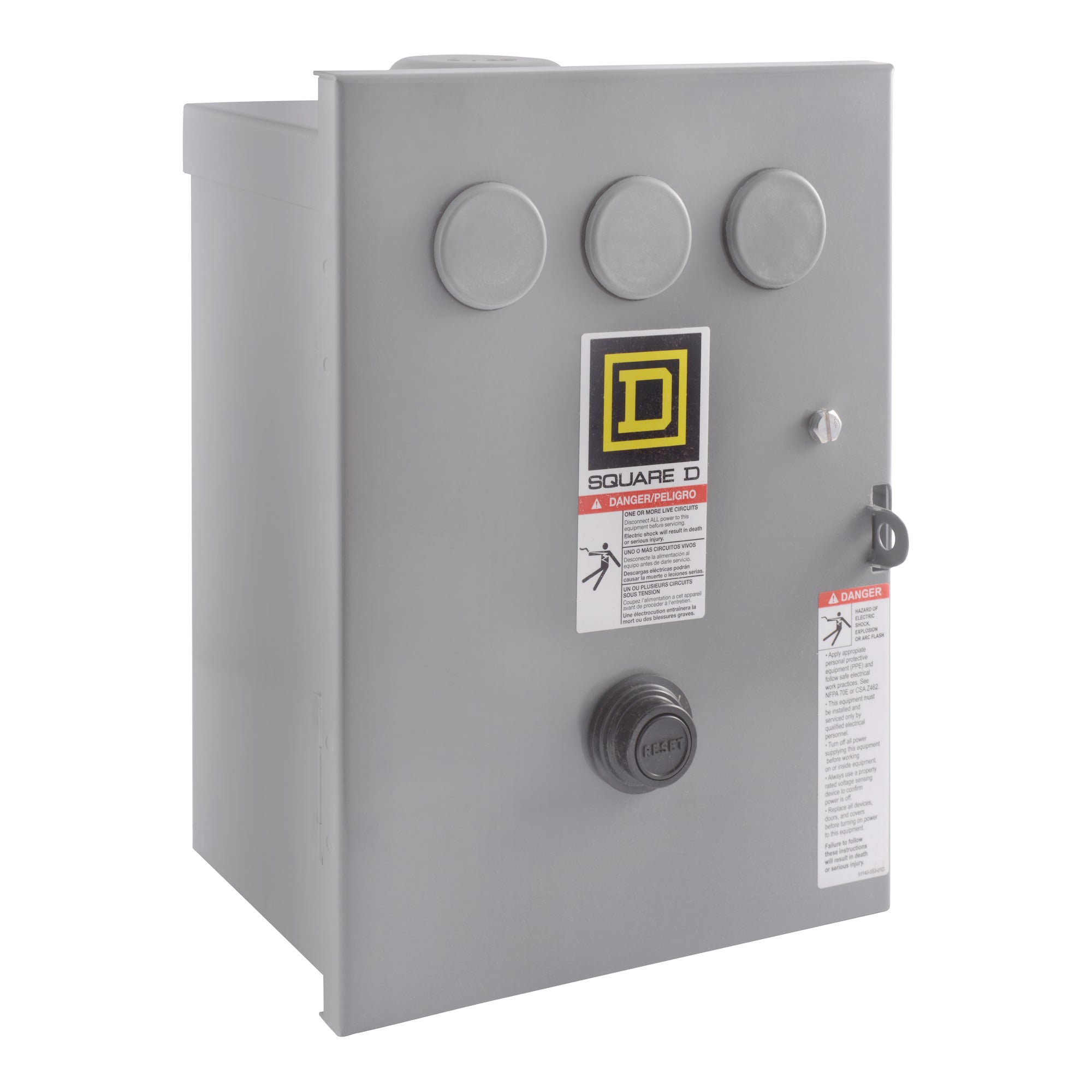 8536SCH3V02S Type S Magnetic Starter, 110 V AC at 50 Hz/120 V AC at 60 Hz V Coil, 3 Poles, NEMA 3R Enclosure