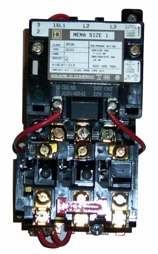 8536SCO2S2V02S Type S Magnetic Starter, 110 V AC at 50 Hz/120 V AC at 60 Hz V Coil, Non-Reversing Action, 2 Poles, Open Enclosure