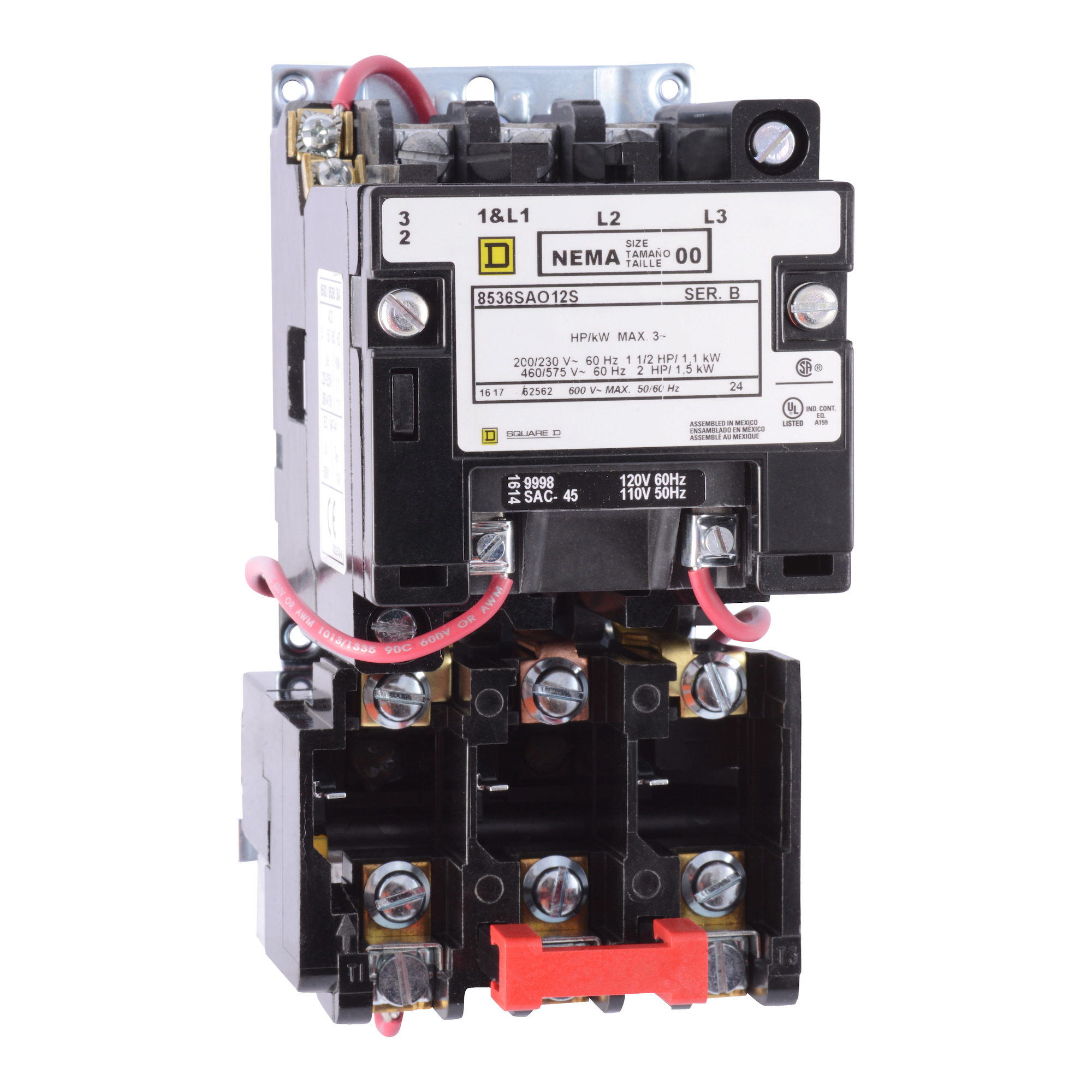 8536SCO2V01S Type S Magnetic Starter, 24 V AC at 60 Hz V Coil, 2 Poles, Open Enclosure