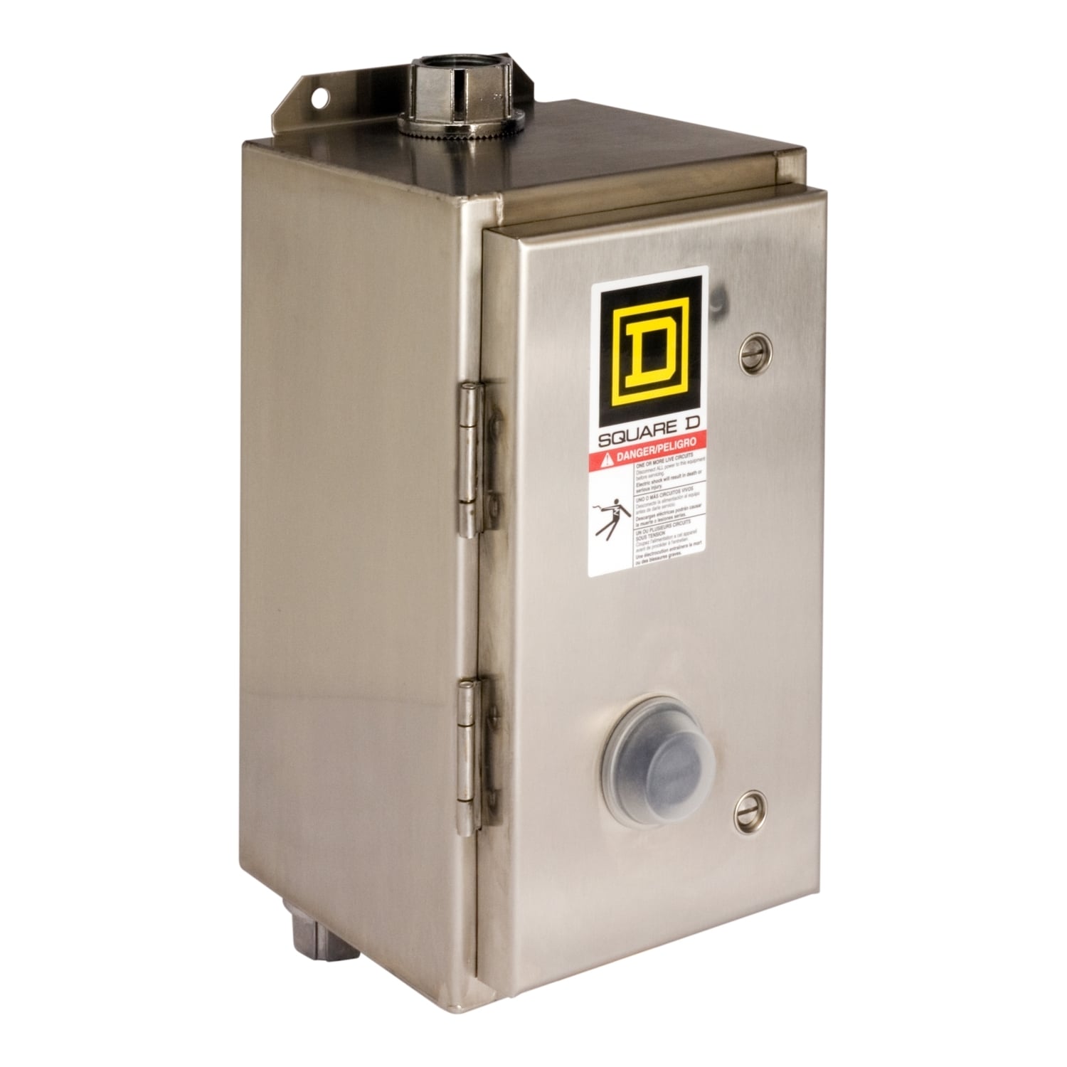 NEMA Motor Starter, Type S, nonreversing, Size 1, 27A, 10 HP at 460 VAC, 5 kA SCCR, 3 phase, 3 pole, melting alloy, 240 VAC coil, NEMA 4/4X