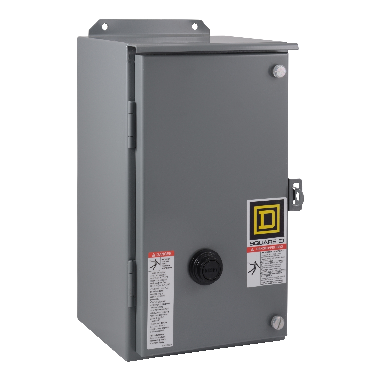 8536SDA1V03 Drip Tight Dust Tight Type S Starter, 220/240 VAC V Coil, Non-Reversing Action, 3 Poles, NEMA 12 Enclosure