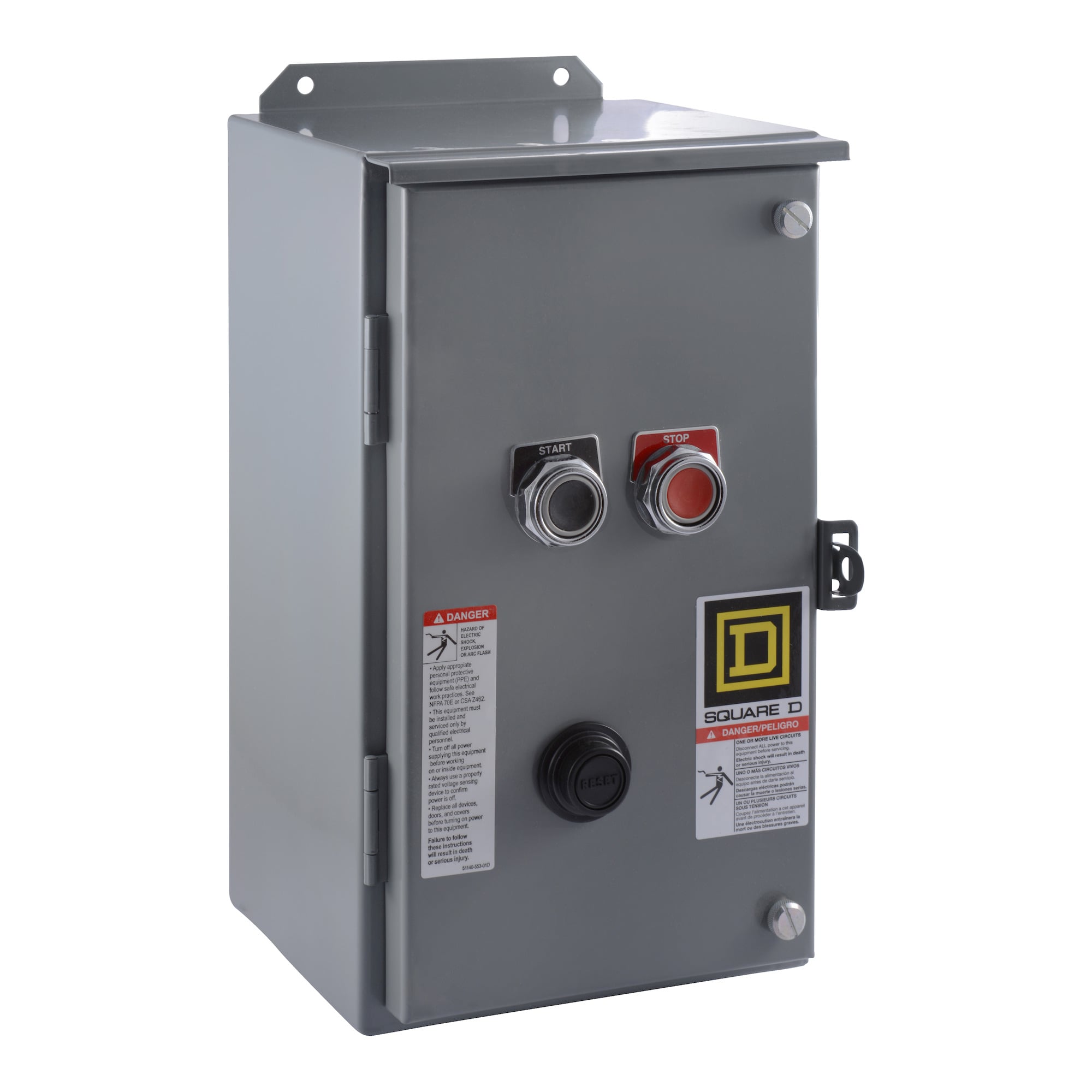8536SDA1V03A Type S Magnetic Starter, 220 VAC at 50 Hz/240 VAC at 60 Hz V Coil, 3 Poles, NEMA 12 Enclosure