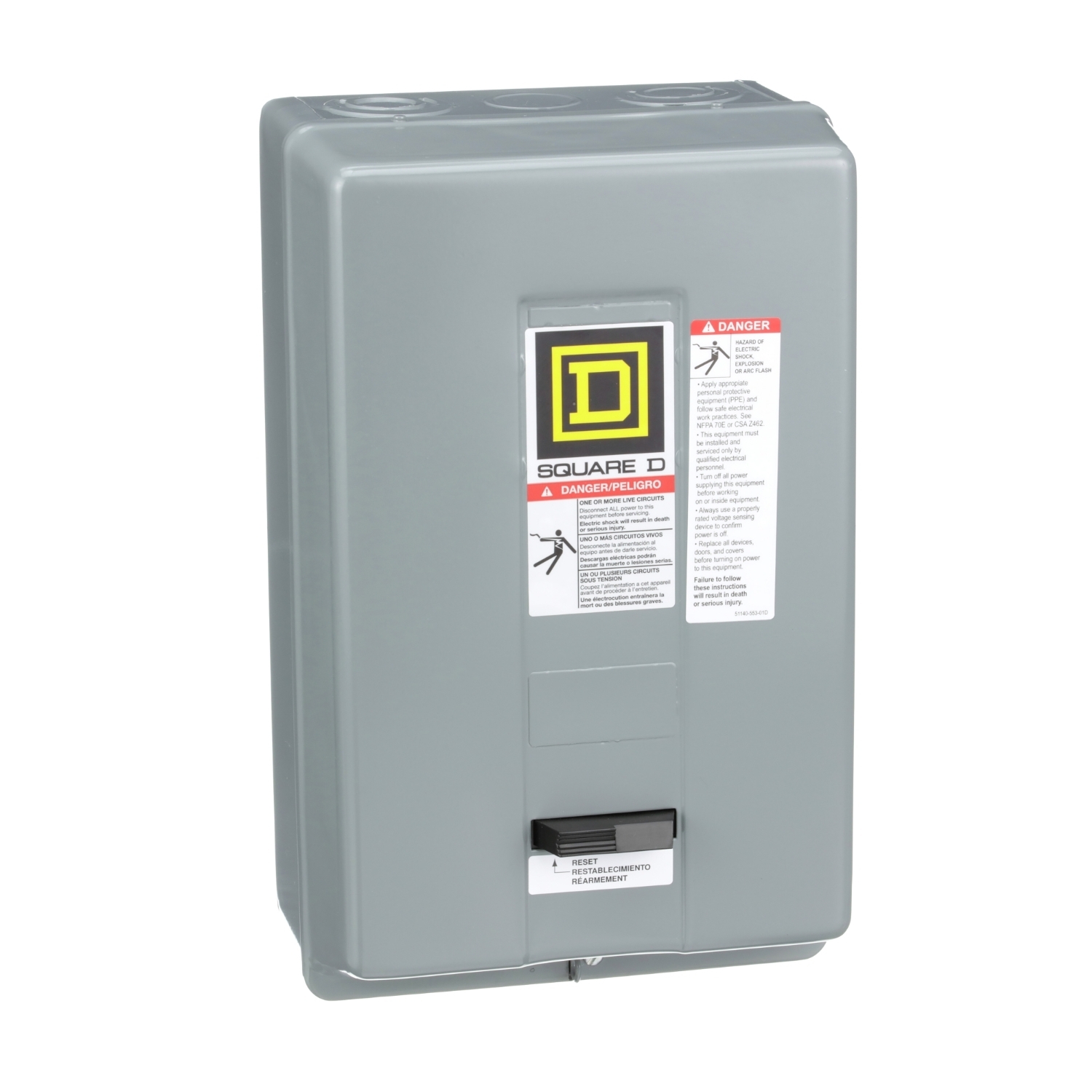 8536SDG1V06 General Purpose Type S Starter, 440/480 VAC V Coil, Non-Reversing Action, 3 Poles, NEMA 12 Enclosure