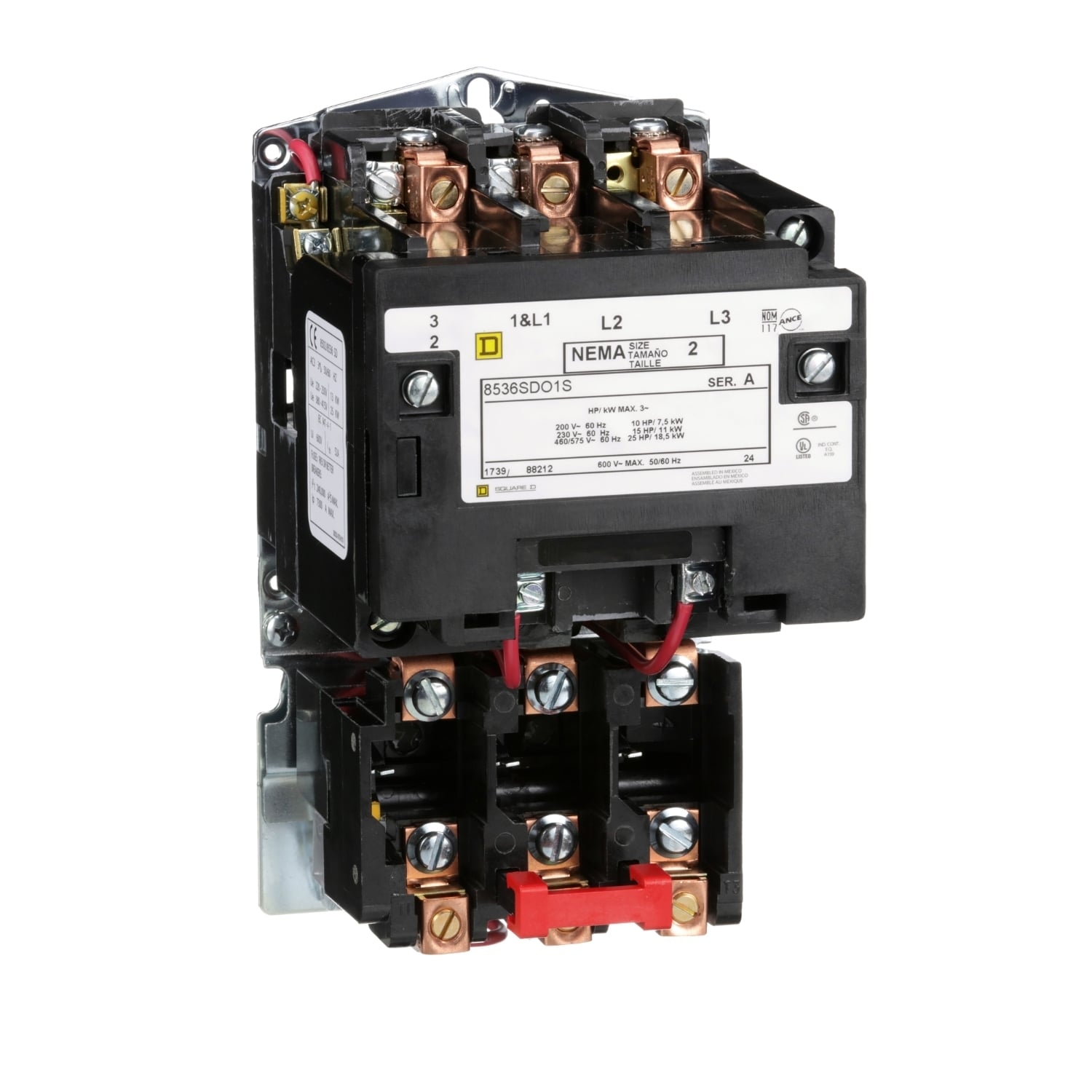 8536SDO1V01S Type S Starter, 24 VAC V Coil, Non-Reversing Action, 3 Poles, Open Enclosure