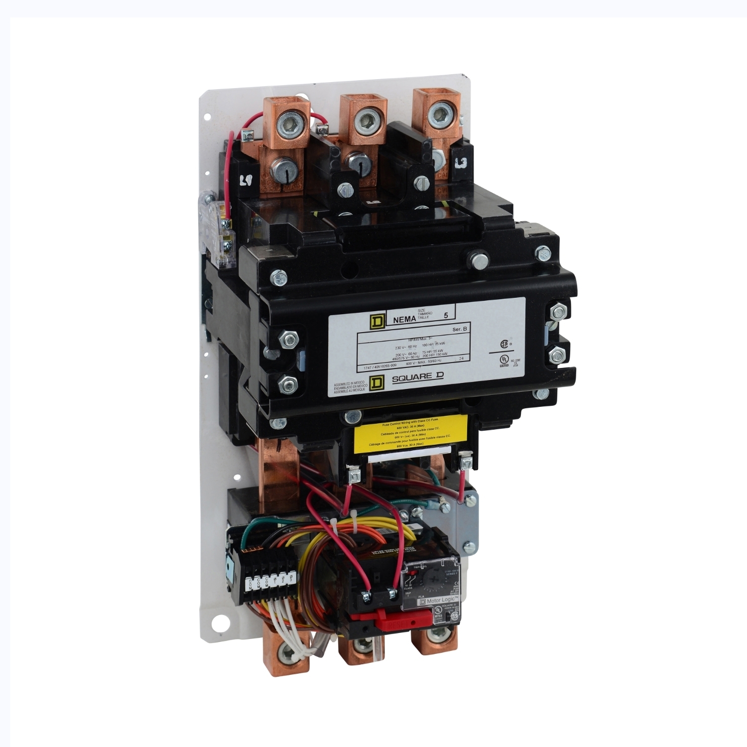 8536SGO1V02H30S Type S Starter, 110/120 VAC V Coil, Non-Reversing Action, 3 Poles, Open Enclosure