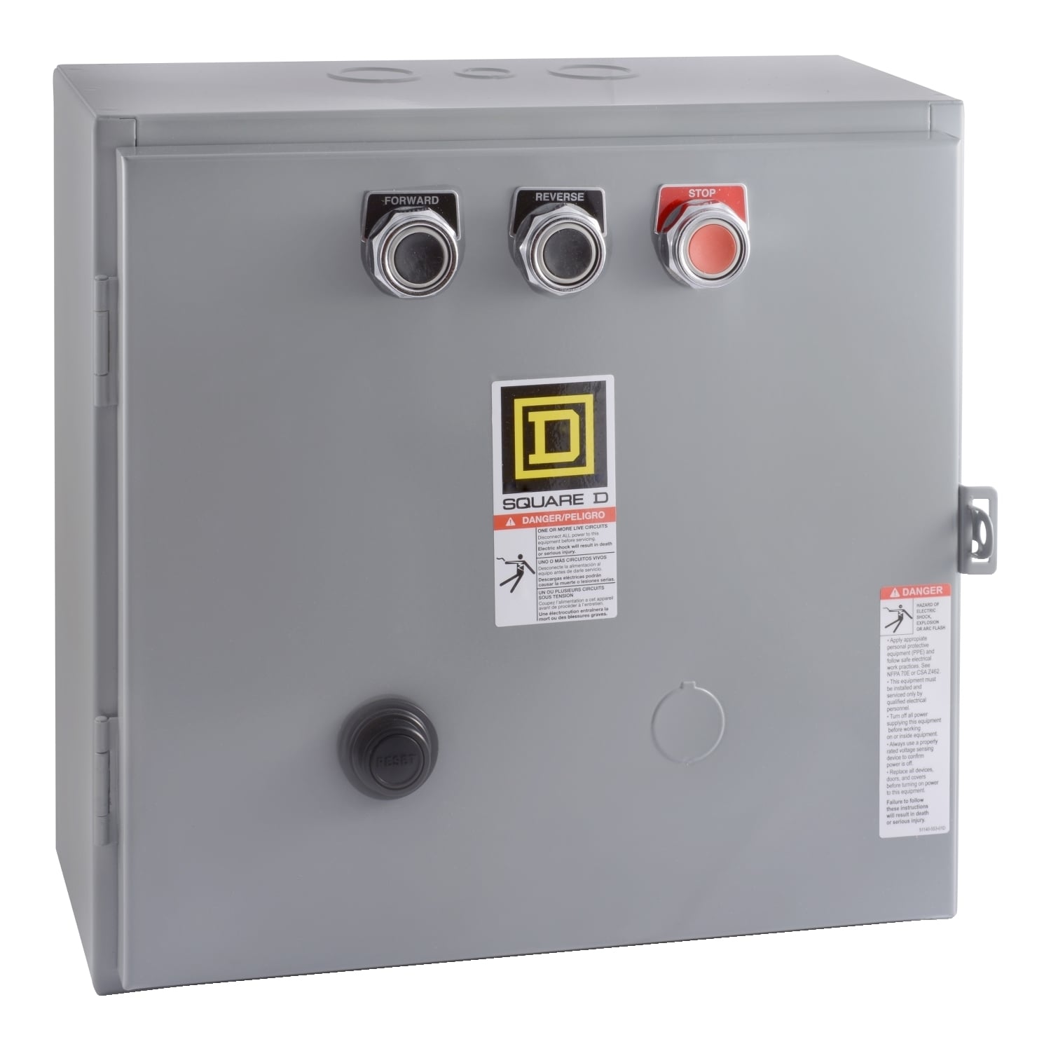8736SDG2V02S Type S Magnetic Starter, 110 VAC at 50 Hz/120 VAC at 60 Hz V Coil, 3 Poles, NEMA 1 Enclosure