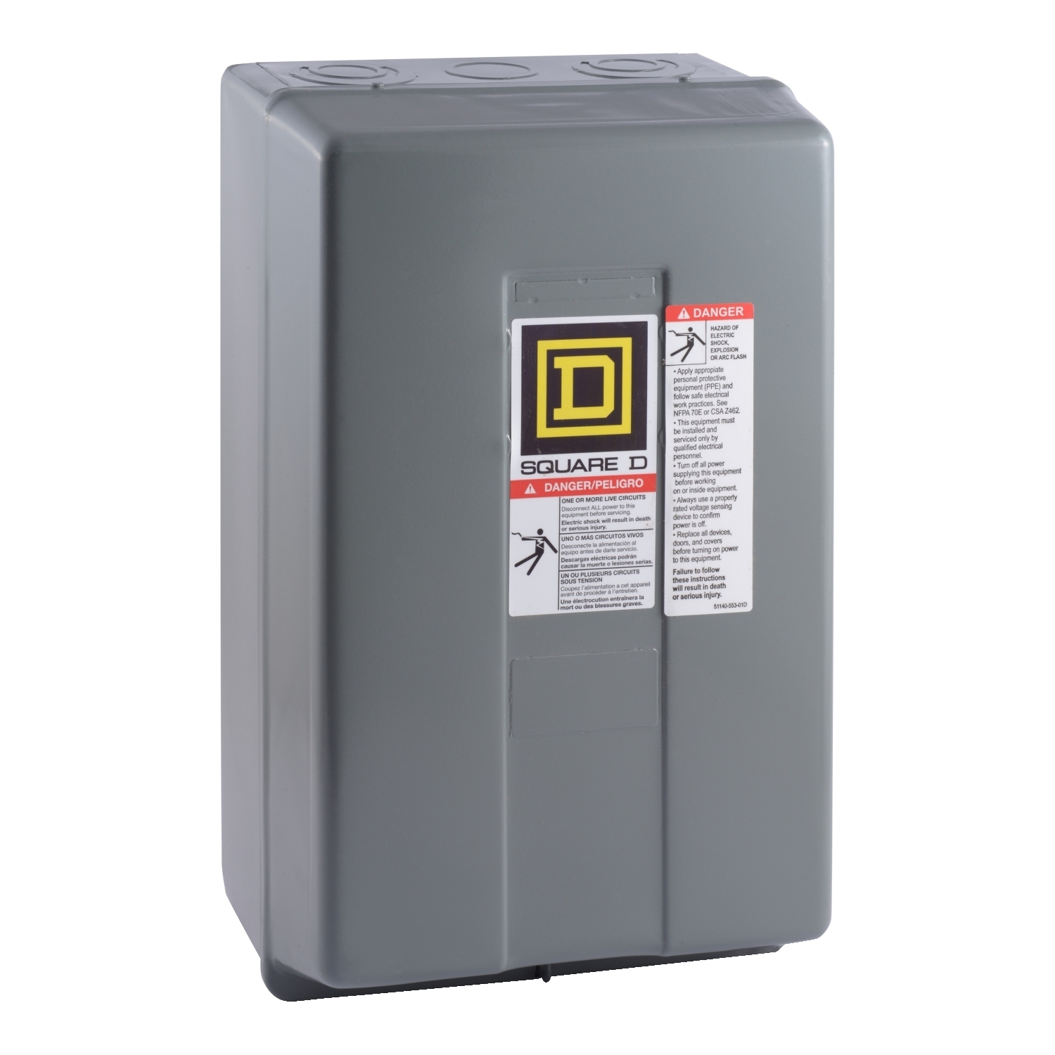 8903LG30V04 Type L Electrically Held Multi-Pole Lighting Contactor, 277 V AC V Coil, 30 A, 3NO Contact, 3 Poles