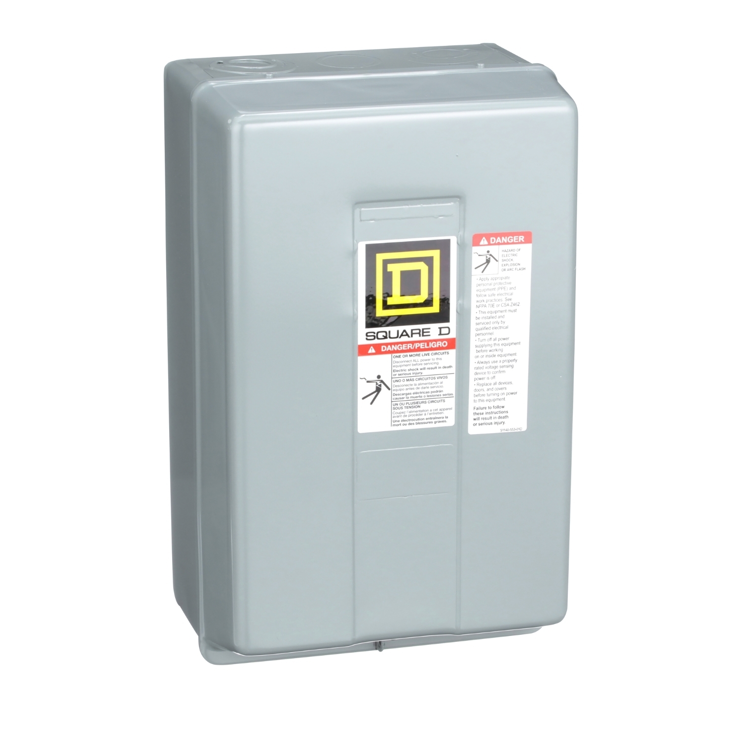 8903LXG40V02 Type LX Mechanically Held Lighting Contactor, 110/120 VAC V Coil, 30 A, 4NO Contact, 4 Poles