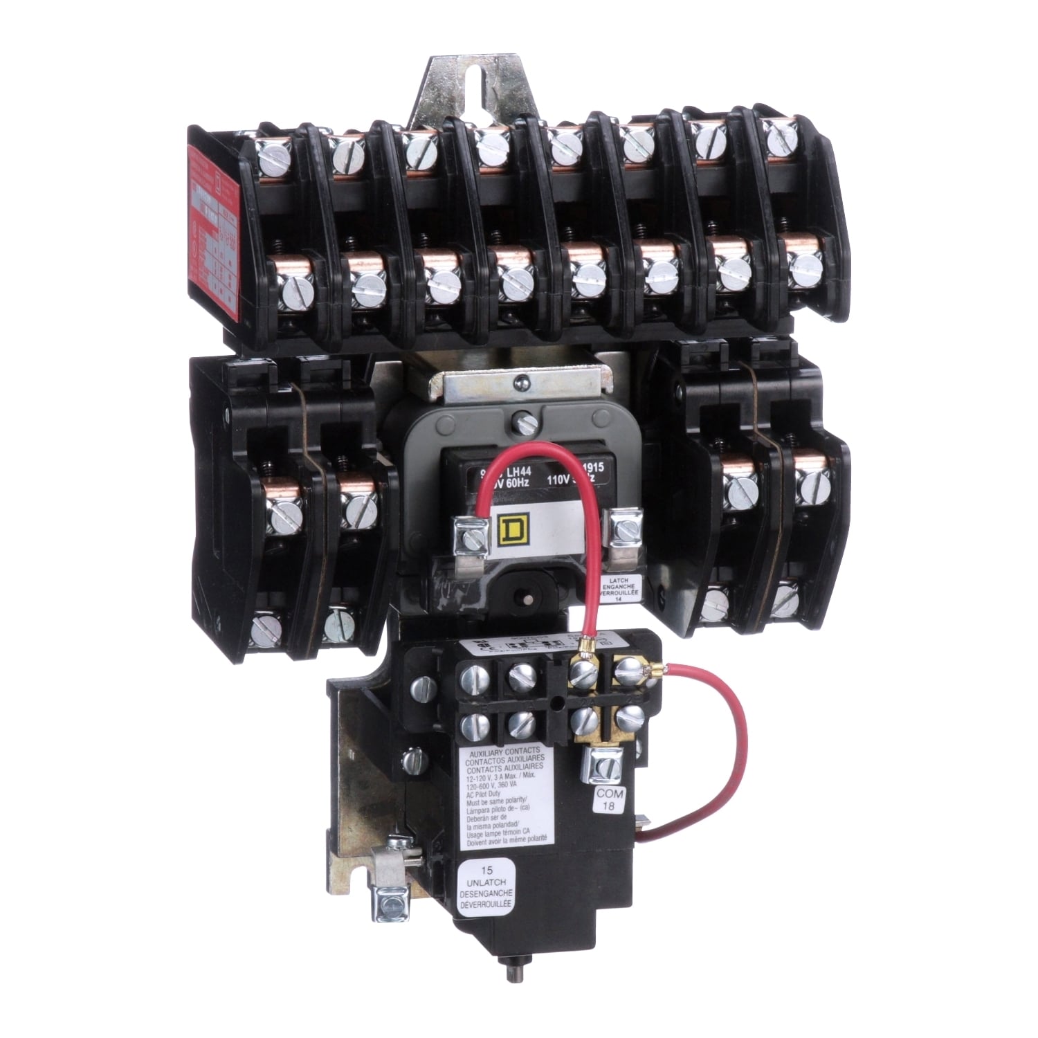 8903LXO1200V02 Type LX Mechanically Held Multi-Pole Lighting Contactor, 110/120 V AC V Coil, 30 A, 12NO Contact, 12 Poles
