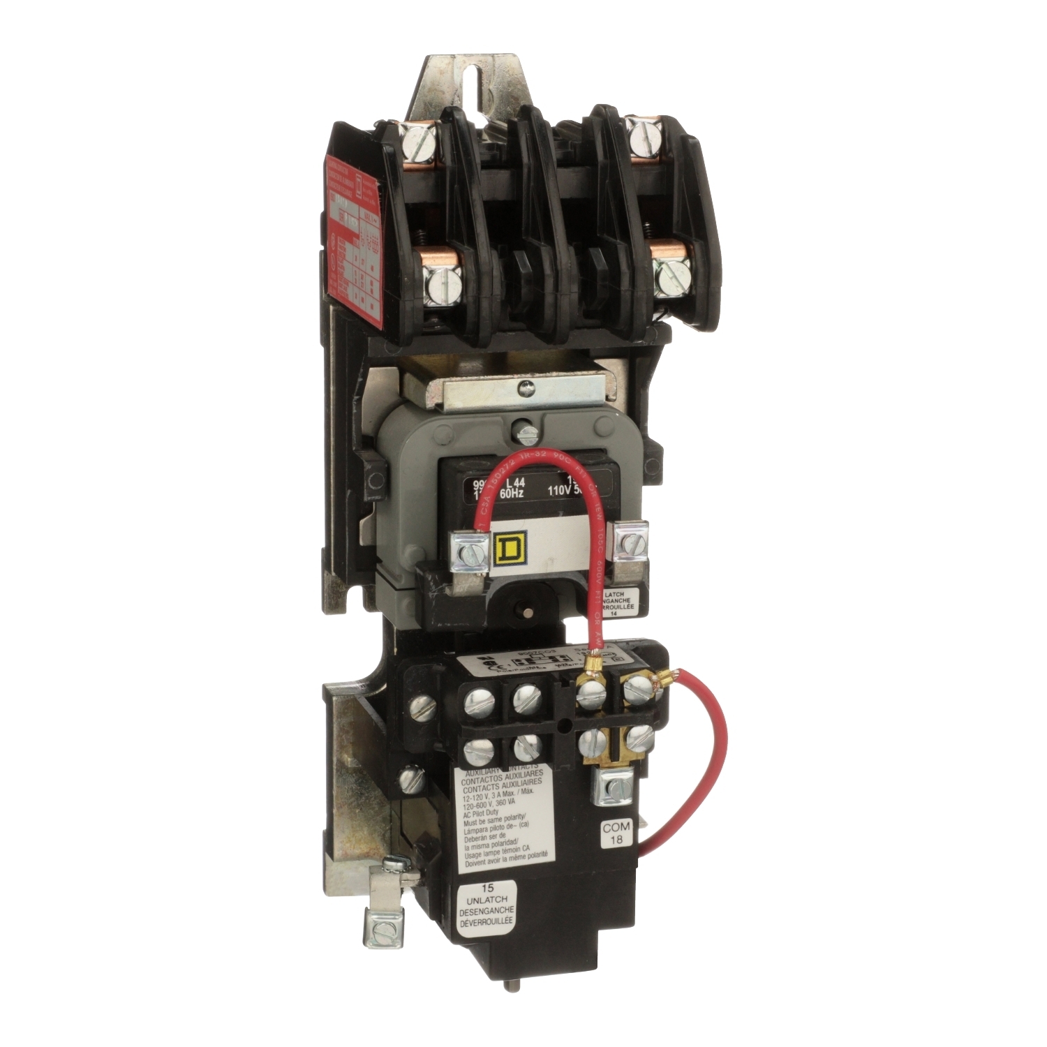 8903LXO20V04 Mechanically Held Type LX Lighting Contactor, 277 V AC at 60 Hz V Coil, 2NO Contact, 2 Poles
