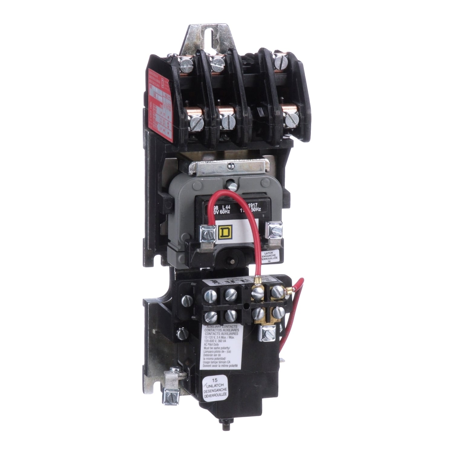8903LXO30V02 Type LX Mechanically Held Lighting Contactor, 110/120 V AC V Coil, 30 A, 3NO Contact, 3 Poles