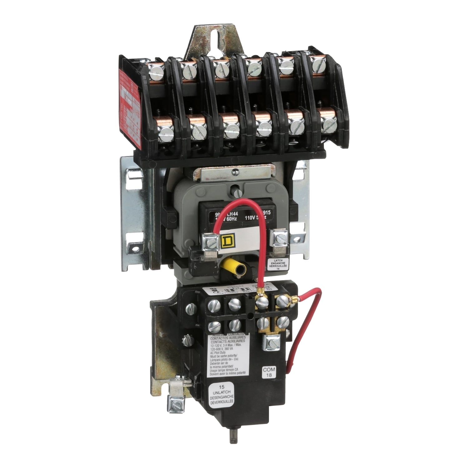 8903LXO60V04 Mechanically Held Type LX Lighting Contactor, 277 V AC at 60 Hz V Coil, 6NO Contact, 6 Poles