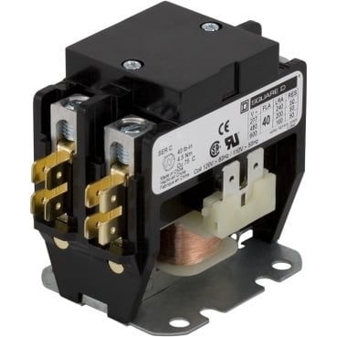8910DP11V14 Type DP Definite Purpose Contactor, 24 V AC V Coil, 20 A, 1NO Contact, 1 Poles