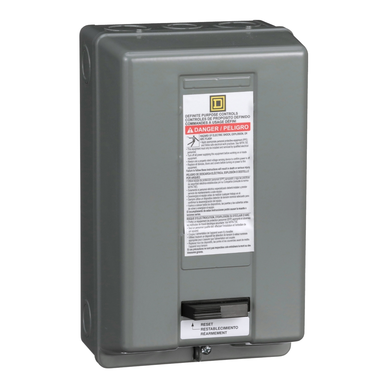 8911DPSG42V09 Type DPS Definite Purpose Starter, 220 V AC at 50 Hz, 208, 240 V AC at 60 Hz V Coil, Non-Reversing Action, 2 Poles, NEMA 1 Enclosure