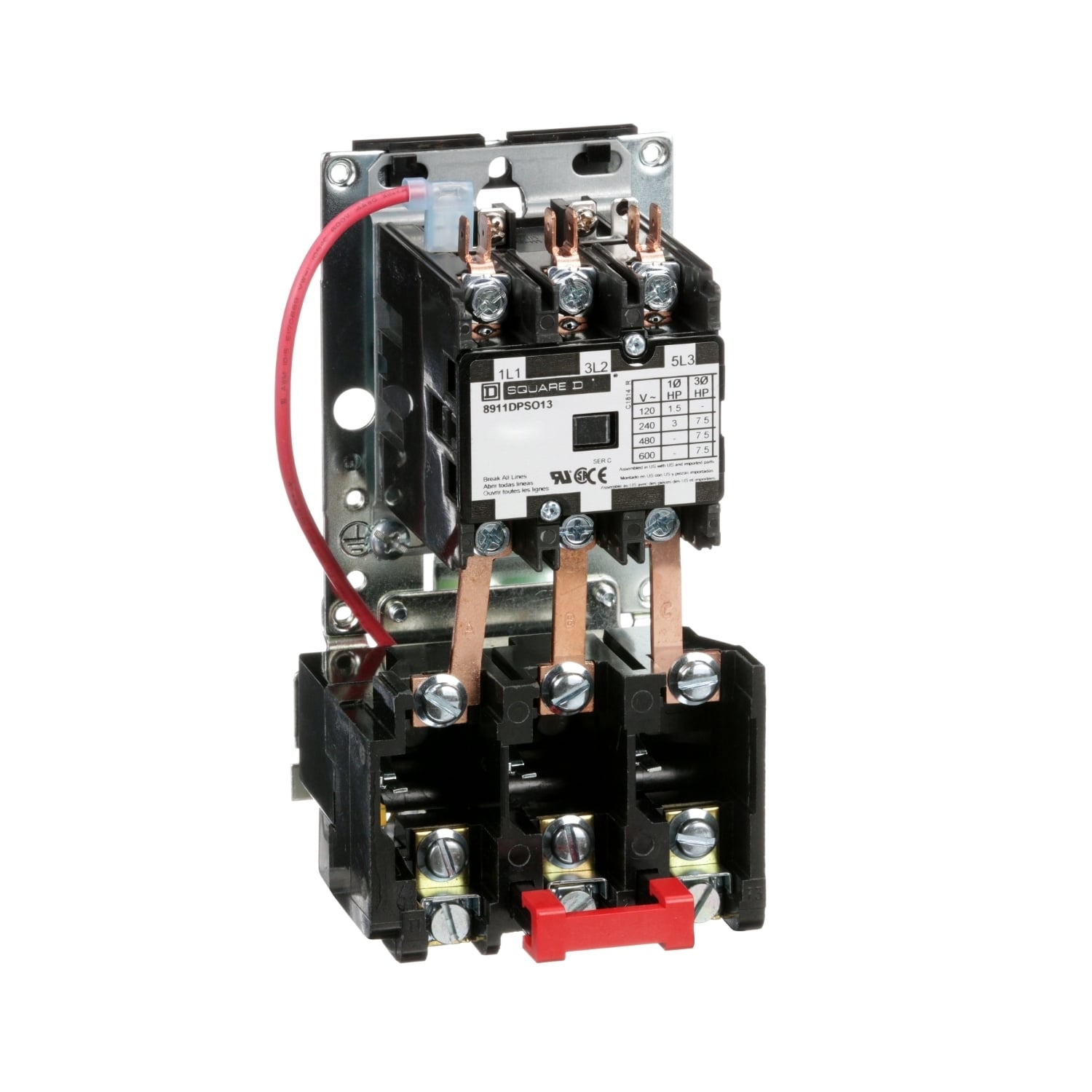 8911DPSO13V14 Type DPS Definite Purpose Starter, 24 V AC at 50/60 Hz V Coil, 3 Poles, Open Enclosure