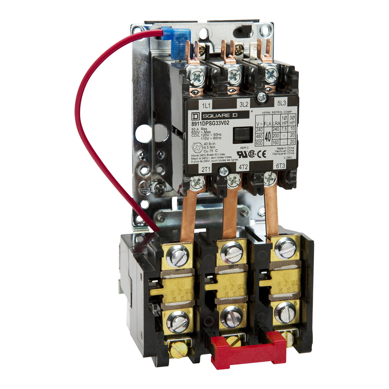 8911DPSO33V06 Type DPS Definite Purpose Starter, 440 V AC at 50 Hz/480 V AC at 60 Hz V Coil, 3 Poles, Open Enclosure