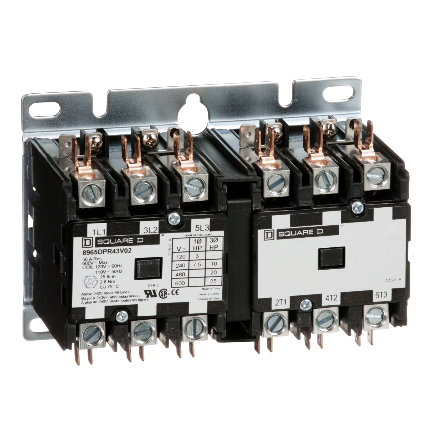 8965DPR43V14 Reversing Type DPR Hoist Contactor, 24 V AC at 50/60 Hz V Coil, 40 A, 3NO Contact, 3 Poles