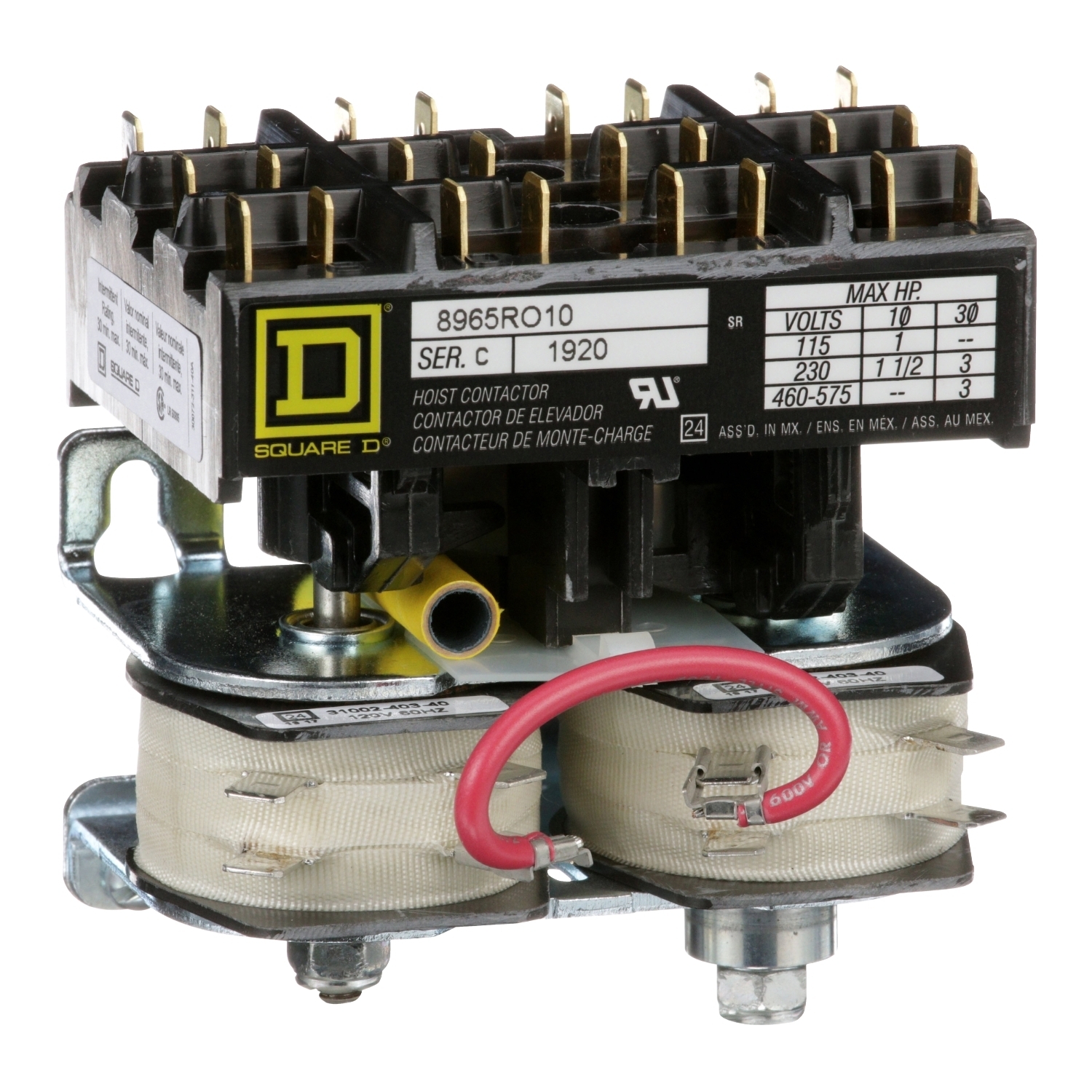 8965RO10V02 8965RO 3-Phase Hoist Contactor, 110/120 V AC V Coil, 2NO Contact, 3 Poles