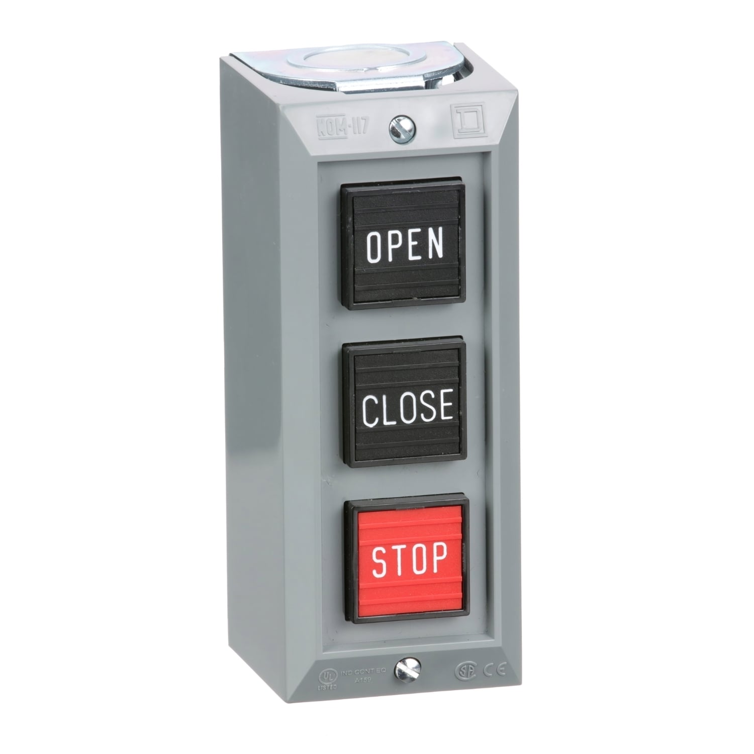 9001BG303 Harmony Type BG Complete Pushbutton Control Station, 600 V AC, 5 A, 2NO-3NC Contact, 3 Operators, NEMA 1 NEMA Rating