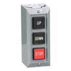 Push button, Type B, standard duty control station, 5A, 600 VAC, UP/DOWN/STOP, NEMA 1