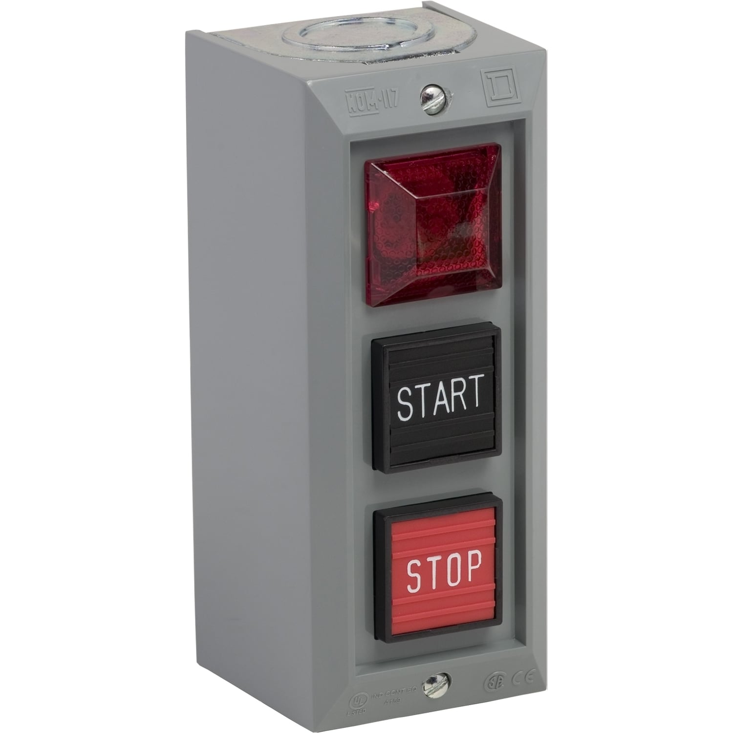 9001BG308 Harmony Complete Type BG Control Station, 600 V AC, 5 A, 1NO-1NC Contact, 3 Operators, NEMA 1 NEMA Rating