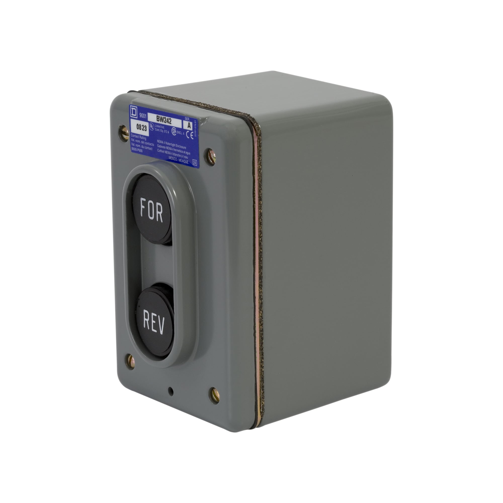 9001BW242 Harmony Complete Control Station, 600 V AC, 0.6/0.75/1.5/3.75 A, 1NO-1NO Contact, 1 Operator, NEMA 1/4 NEMA Rating