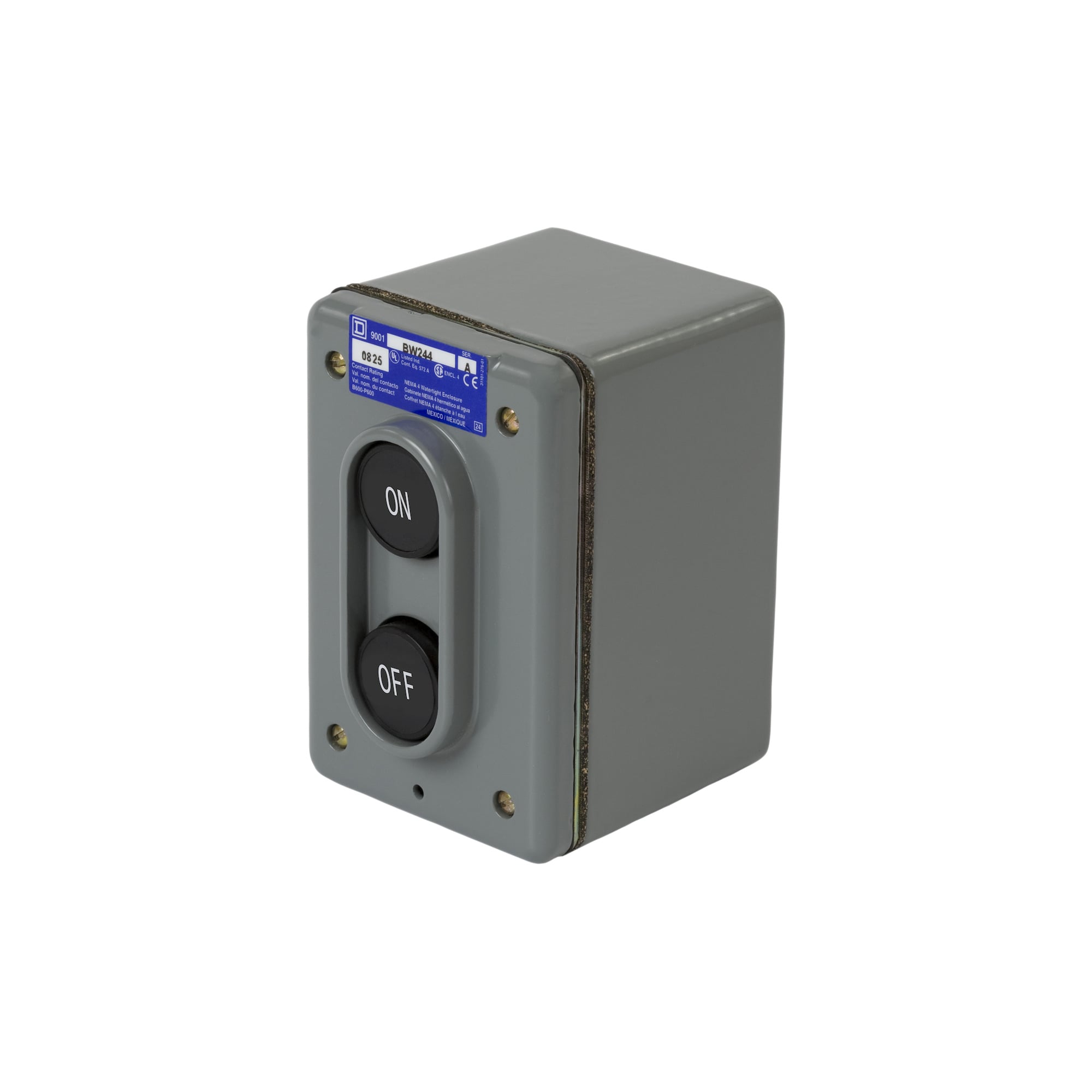 9001BW256 Type BW Control Station, 600 V AC, 5 A, 1NO-1NC Contact, NEMA 1/4 NEMA Rating