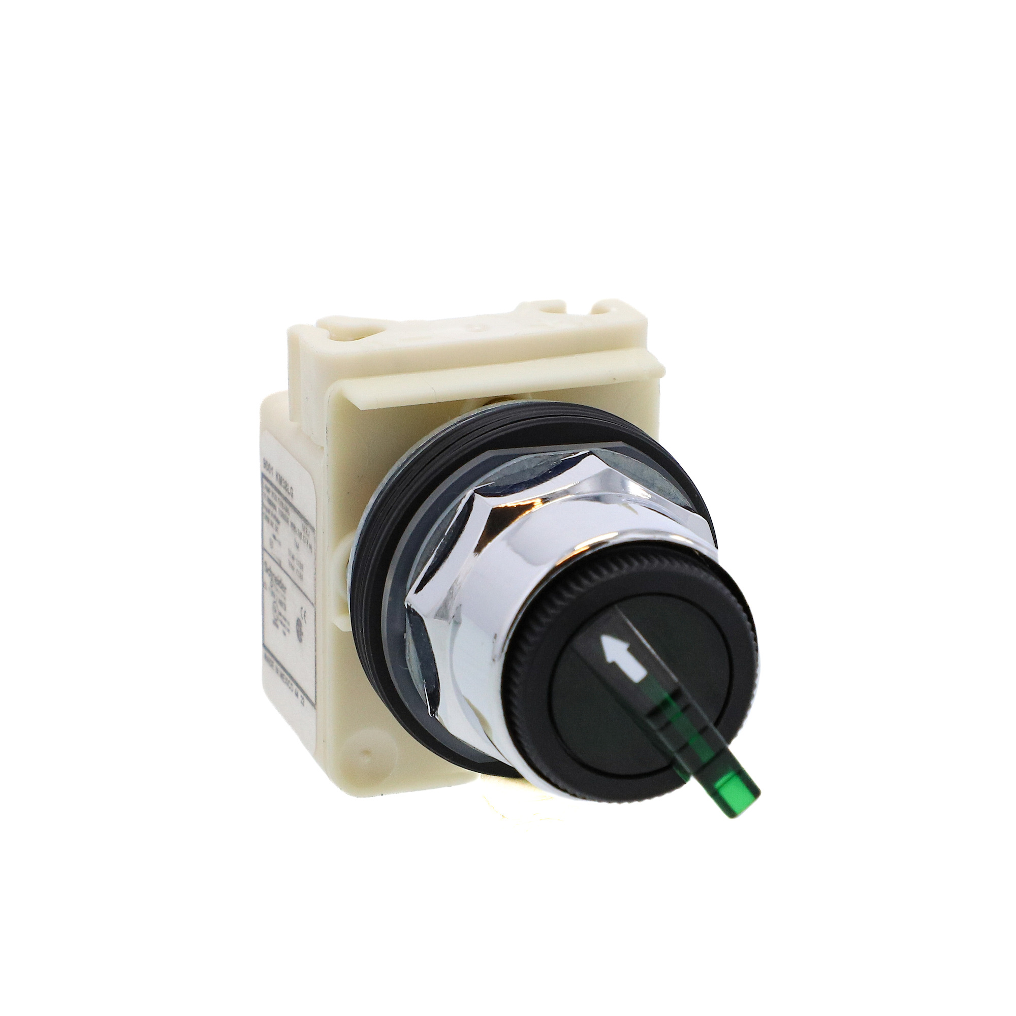 9001K11J38LGG Harmony Type T-K Dusttight/Oiltight/Watertight Heavy Duty Round Illuminated Selector Switch Operator, 30 mm, Knob Operator, 2 Positions, Green