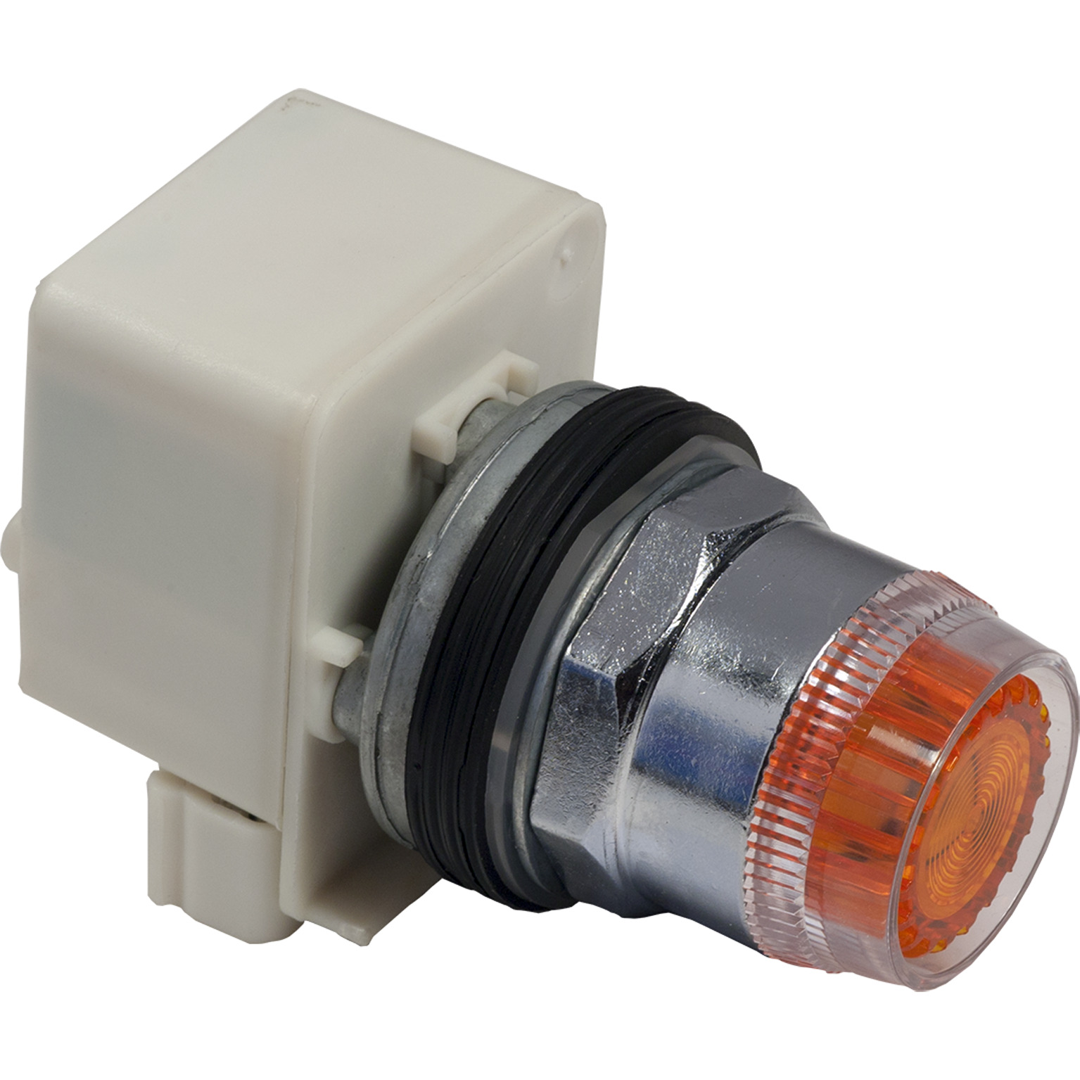 9001K1L1A Harmony Type K Round Illuminated Pushbutton Operator With Guard, 30 mm, Momentary Contact, Amber
