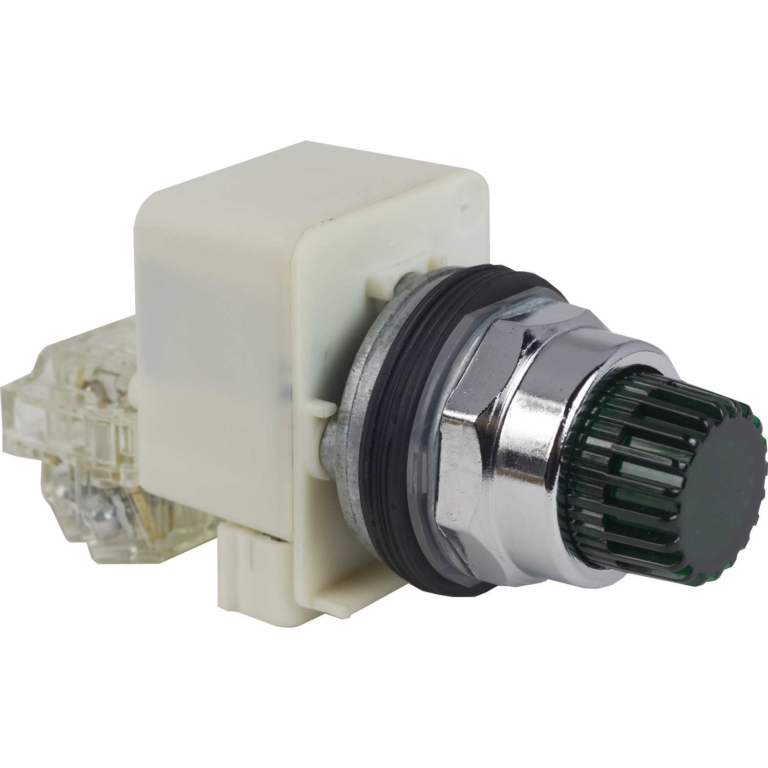 9001K2L35LGG Harmony Type K Dusttight Oiltight Watertight Heavy Duty Round Illuminated Pushbutton Operator, 30 mm, SPDT Contact, Momentary Contact, Green