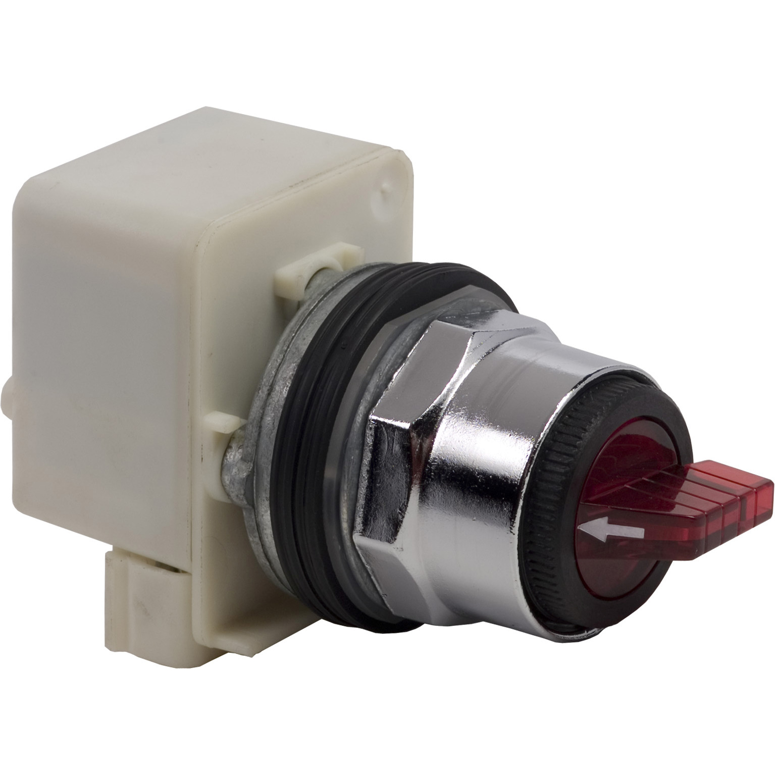 9001K43J1R Harmony Type T-K Dusttight/Oiltight/Watertight Heavy Duty Transformer Illuminated Selector Switch Operator, 30 mm, Projecting Operator, 3 Positions, Red