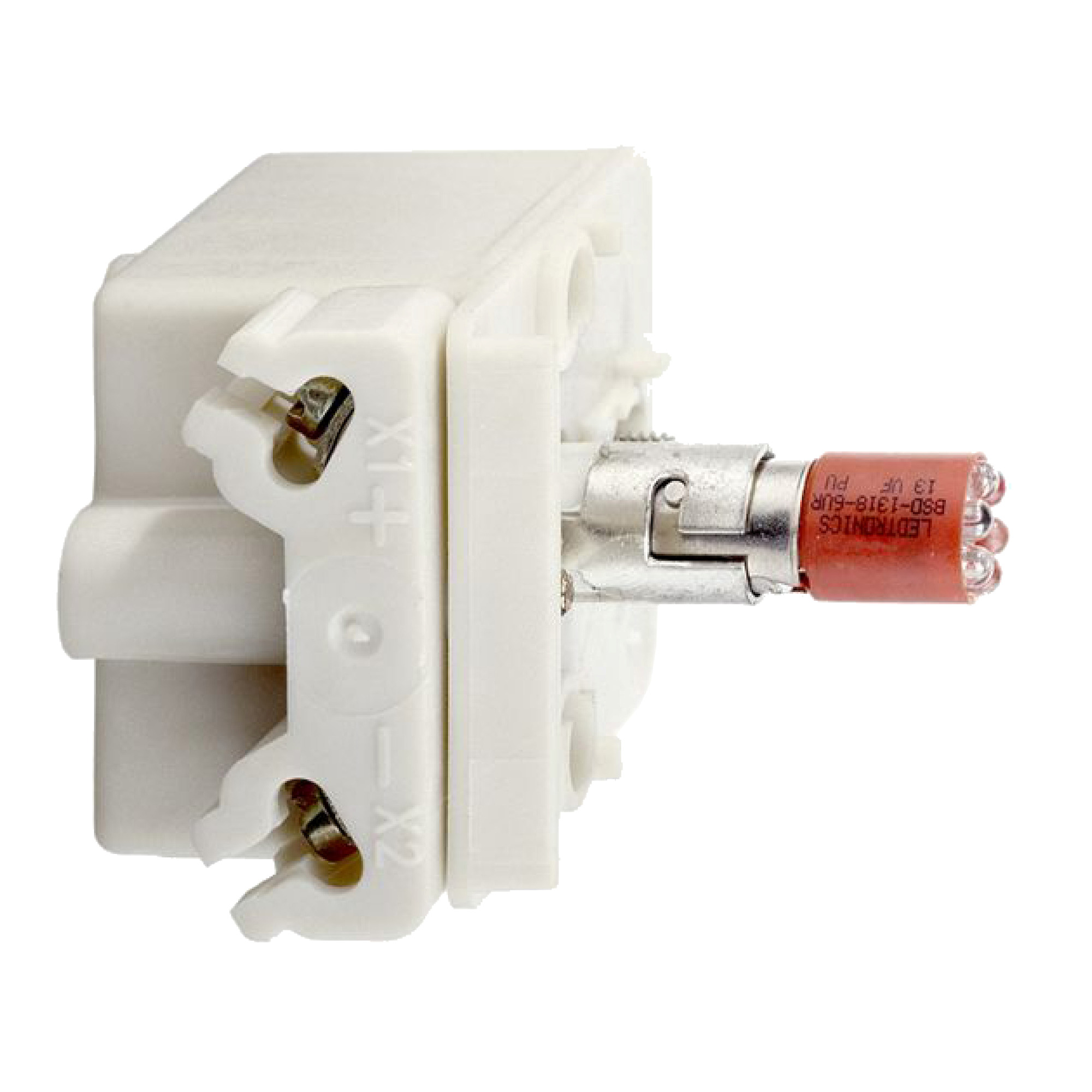 9001KM55LR Harmony Shallow Depth Light Module, 30 mm, LED Lamp, 24 to 28 V AC/DC, Screw Clamp Terminal, Red