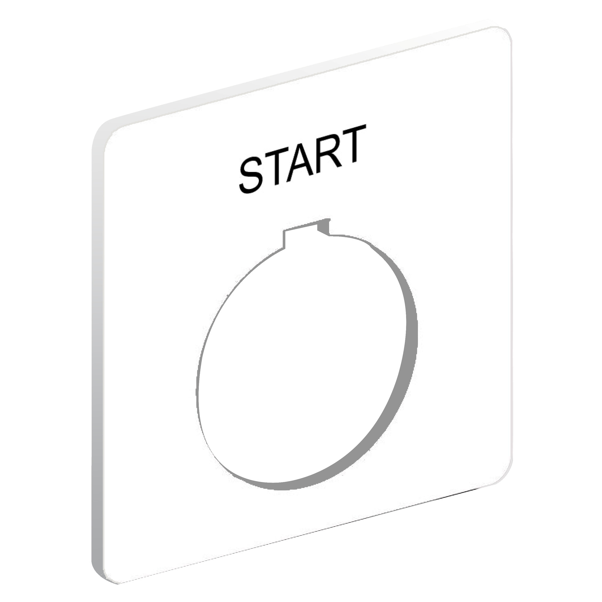 9001KN101WP Harmony Standard Legend Plate, 57 mm H x 57 mm W, Square Plate, Plastic, Black Field