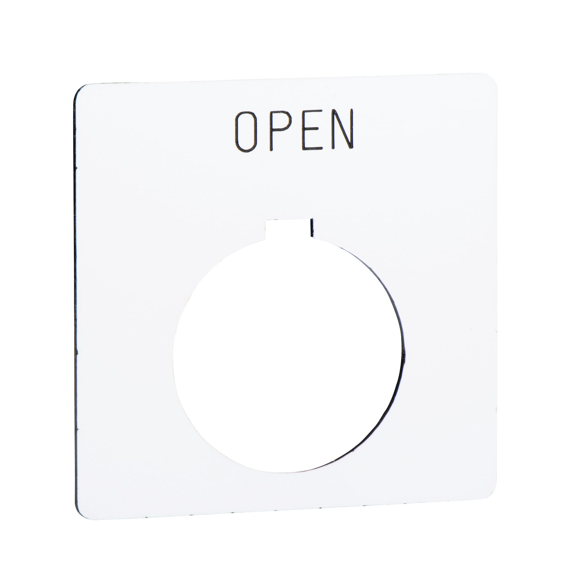 9001KN109WP Harmony Standard Legend Plate, 57 mm H x 57 mm W, Square Plate, Plastic, White Field
