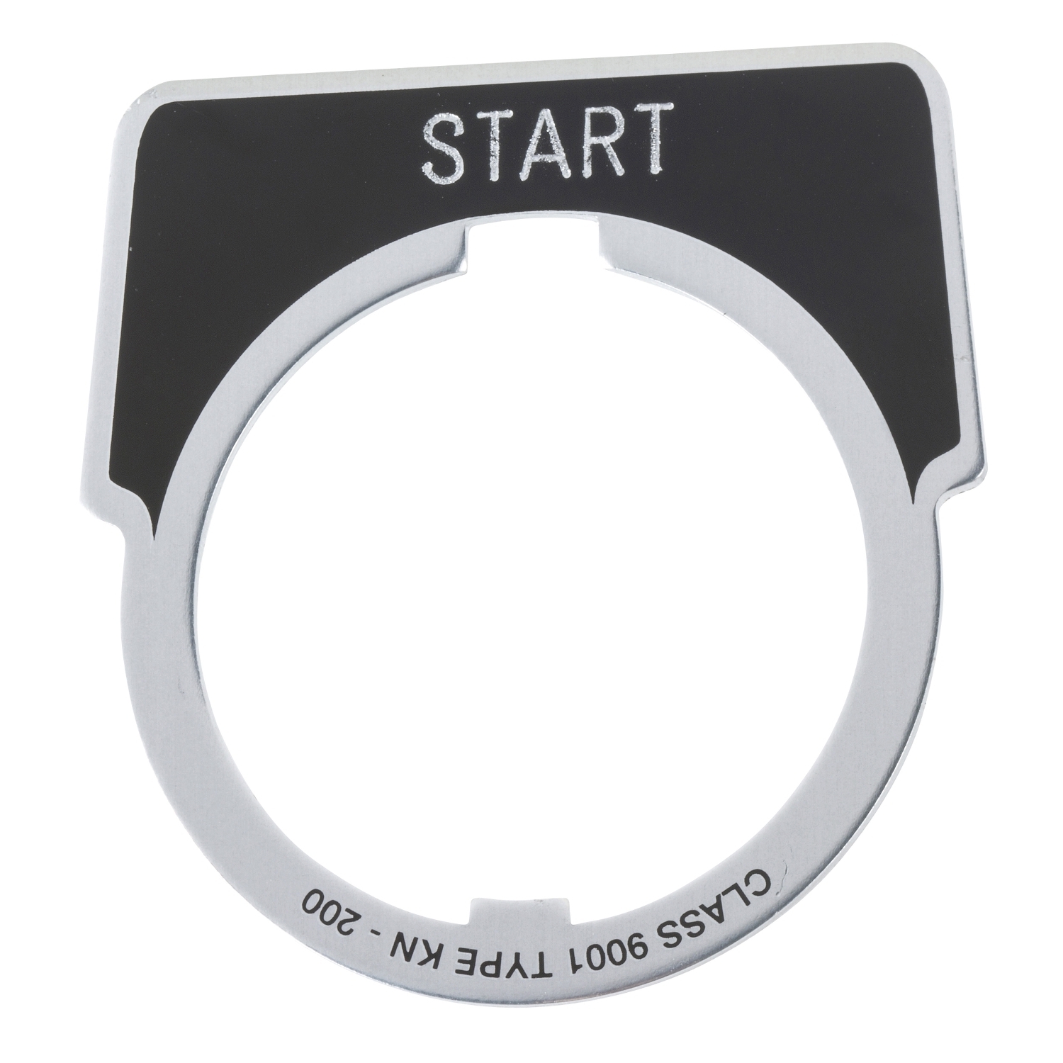 9001KN201 Harmony Legend Plate, 1.9 in H x 2.3 in W, Half Round Plate, Aluminum, Black Field