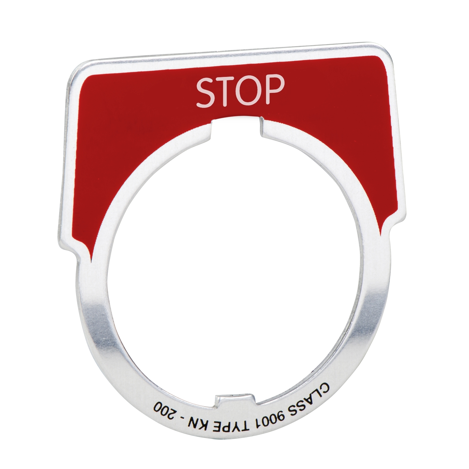 9001KN202 Harmony Legend Plate, 1.8 in H x 2.3 in W, Half Round Plate, Aluminum, Red Field