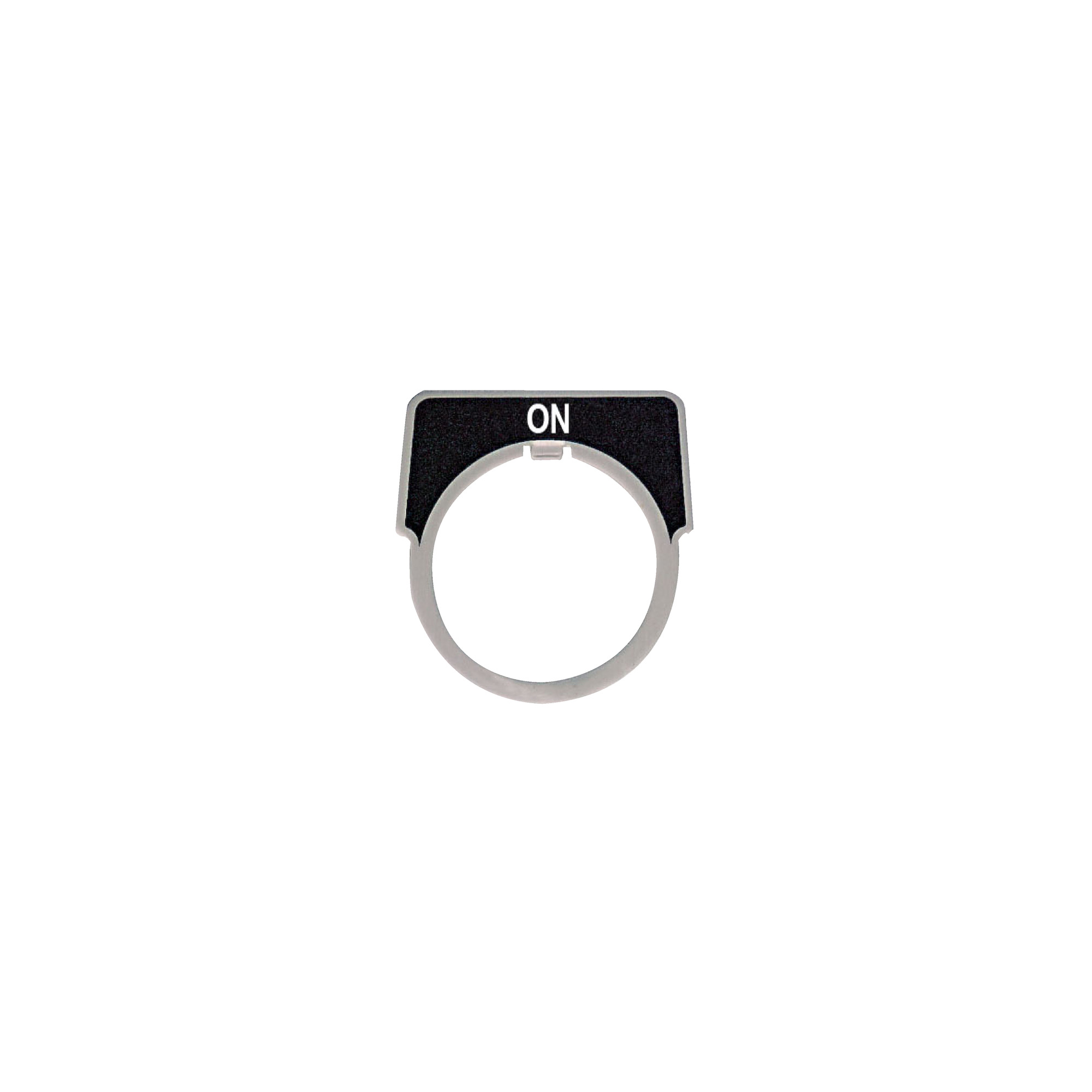 9001KN203 Harmony Legend Plate, 1.9 in H x 2.3 in W, Half Round Plate, Aluminum, Black Field