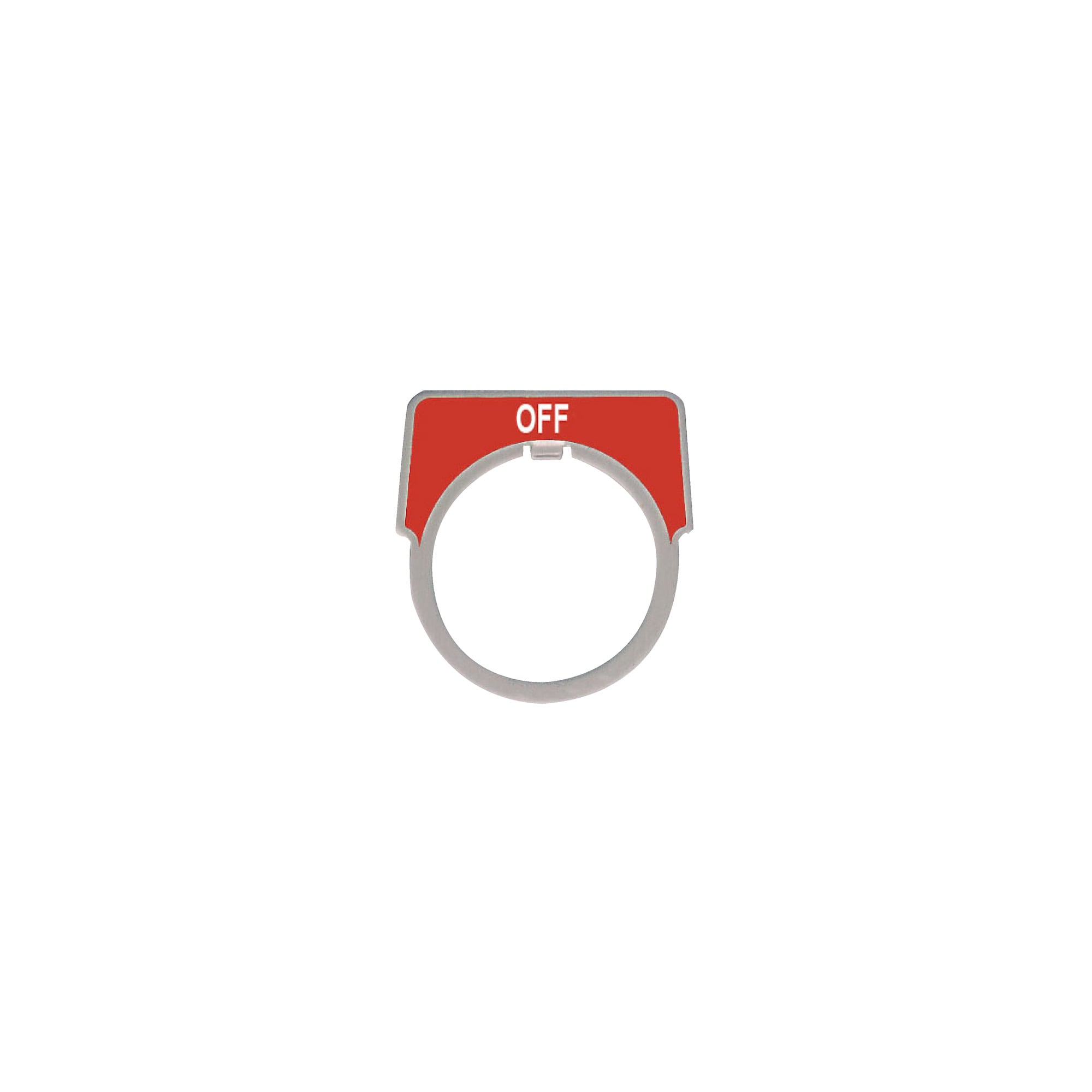 9001KN204 Harmony Legend Plate, 2.2 in H x 3.7 in W, Half Round Plate, Aluminum, Red Field