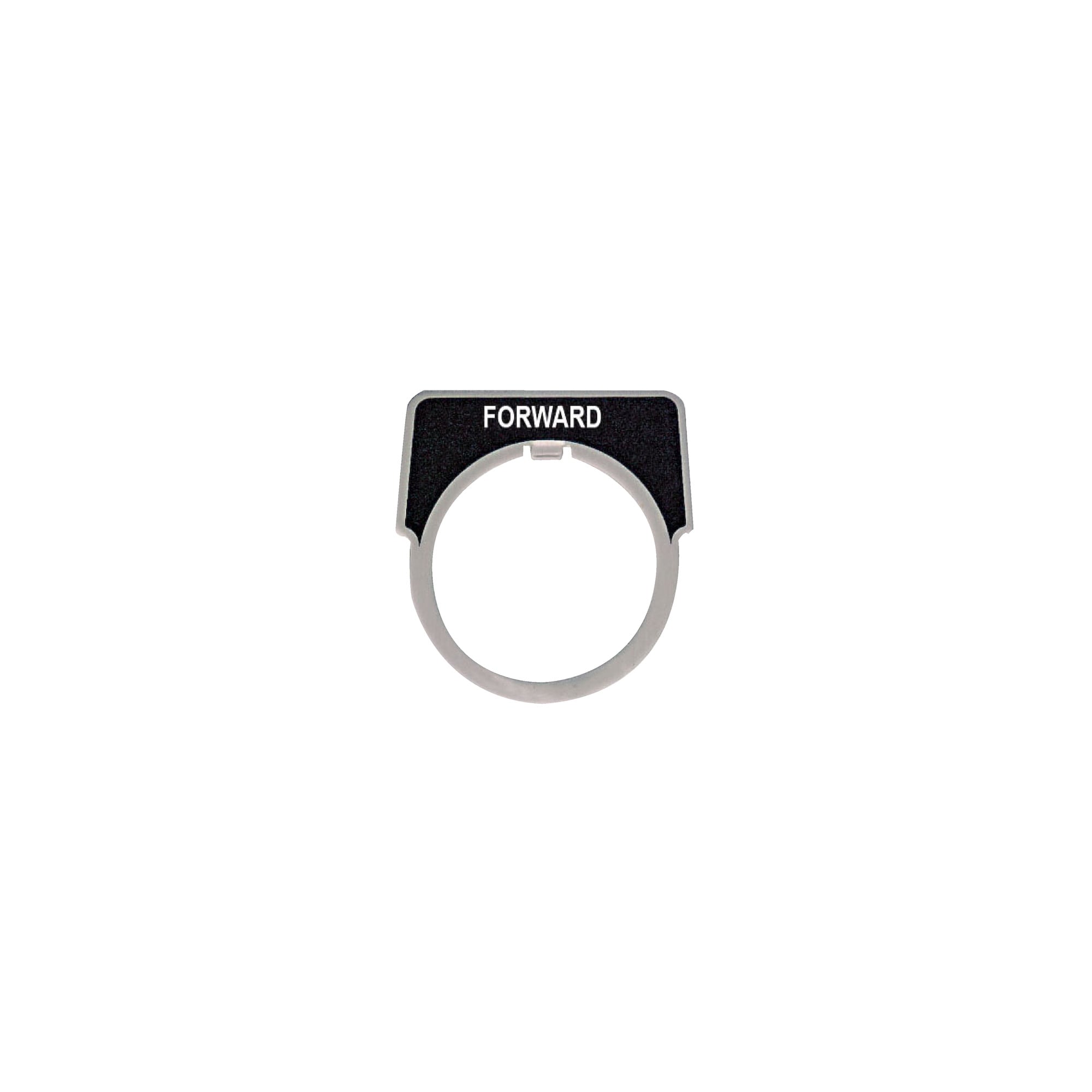 9001KN206 Harmony Legend Plate, 1.8 in H x 2.3 in W, Half Round Plate, Aluminum, Black Field