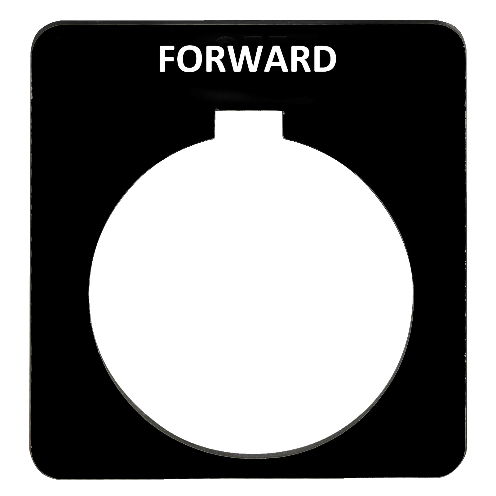 9001KN206BP Harmony Legend Plate, 1-3/4 in H x 1-3/4 in W, Square Plate, Plastic, Black Field