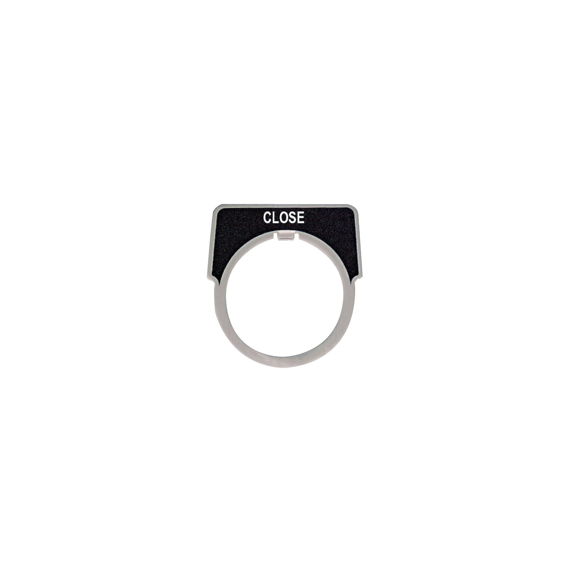9001KN208 Harmony Legend Plate, 1.9 in H x 2.3 in W, Half Round Plate, Aluminum, Black Field