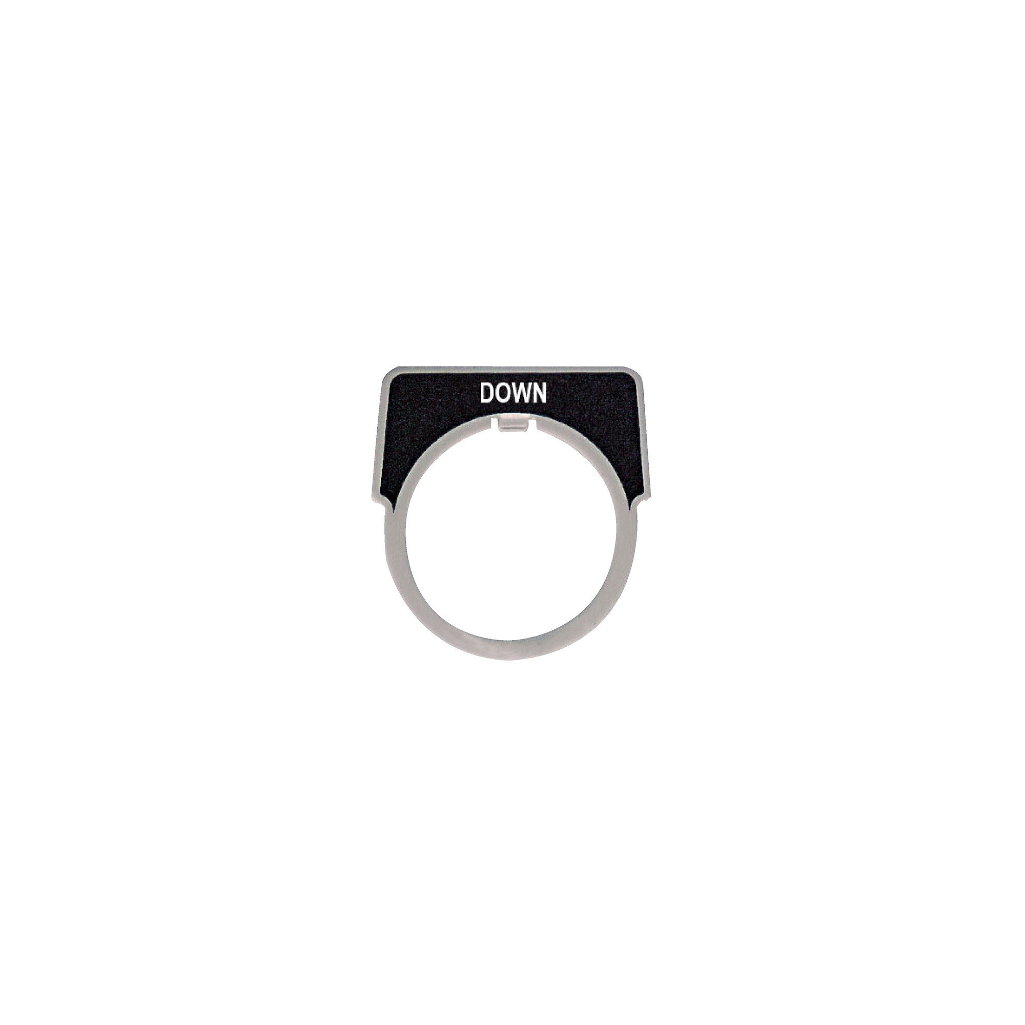 9001KN210 Harmony Standard Legend Plate, 43 mm H x 40 mm W, Half Round Plate, Aluminum, Black Field