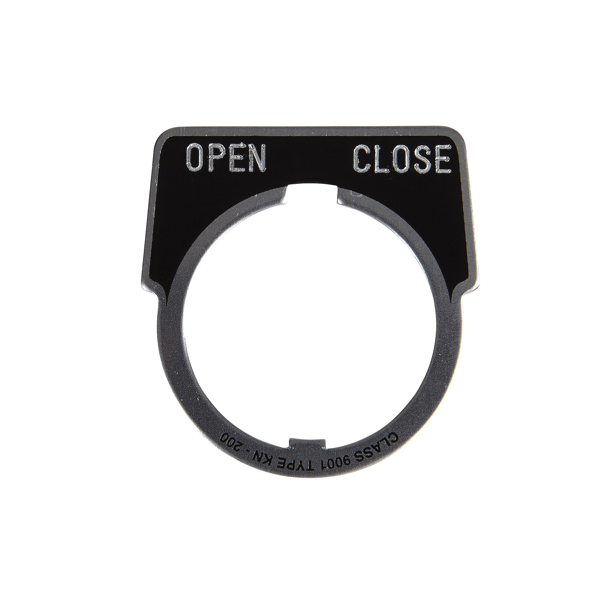 9001KN246 Harmony Standard Legend Plate, 43 mm H x 40 mm W, Half Round Plate, Aluminum, Black Field