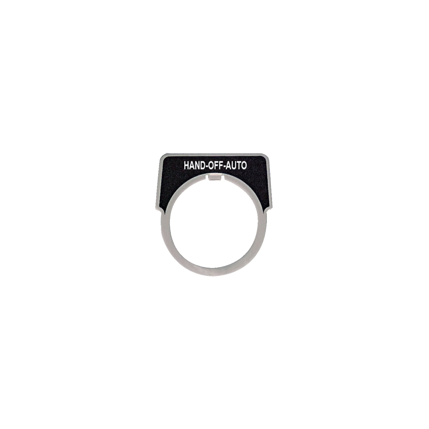 9001KN260 9001K Legend Plate, 1.9 in H x 2.3 in W, Half Round Plate, Aluminum, Black Field