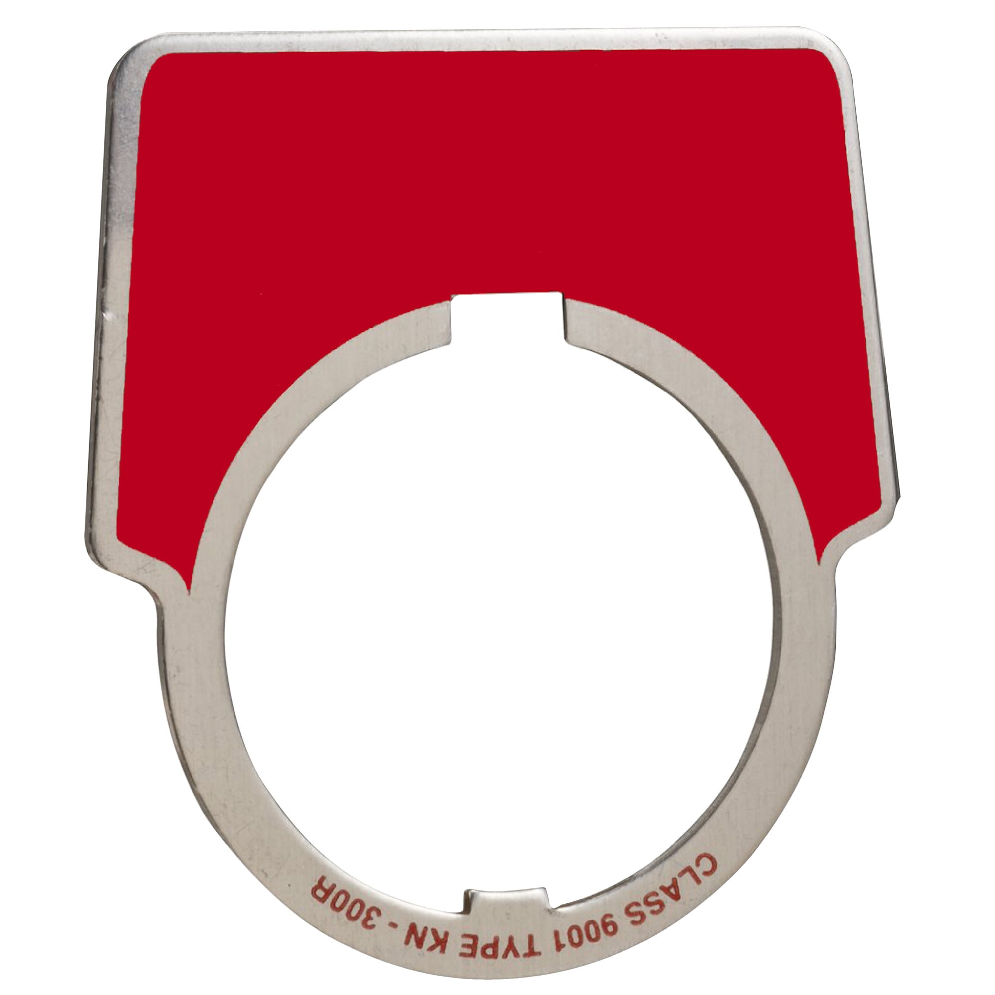 9001KN300R Harmony Standard Unmarked Legend Plate, 50 mm H x 44 mm W, Aluminum, Red Field