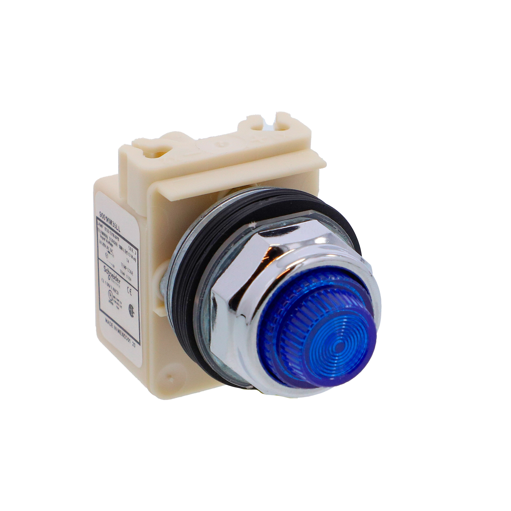 9001KP35LLL31 Harmony Type K Standard Pilot Light, 24 to 28 V AC/DC, 0.28 VA, Fresnel Lens, Panel Mount