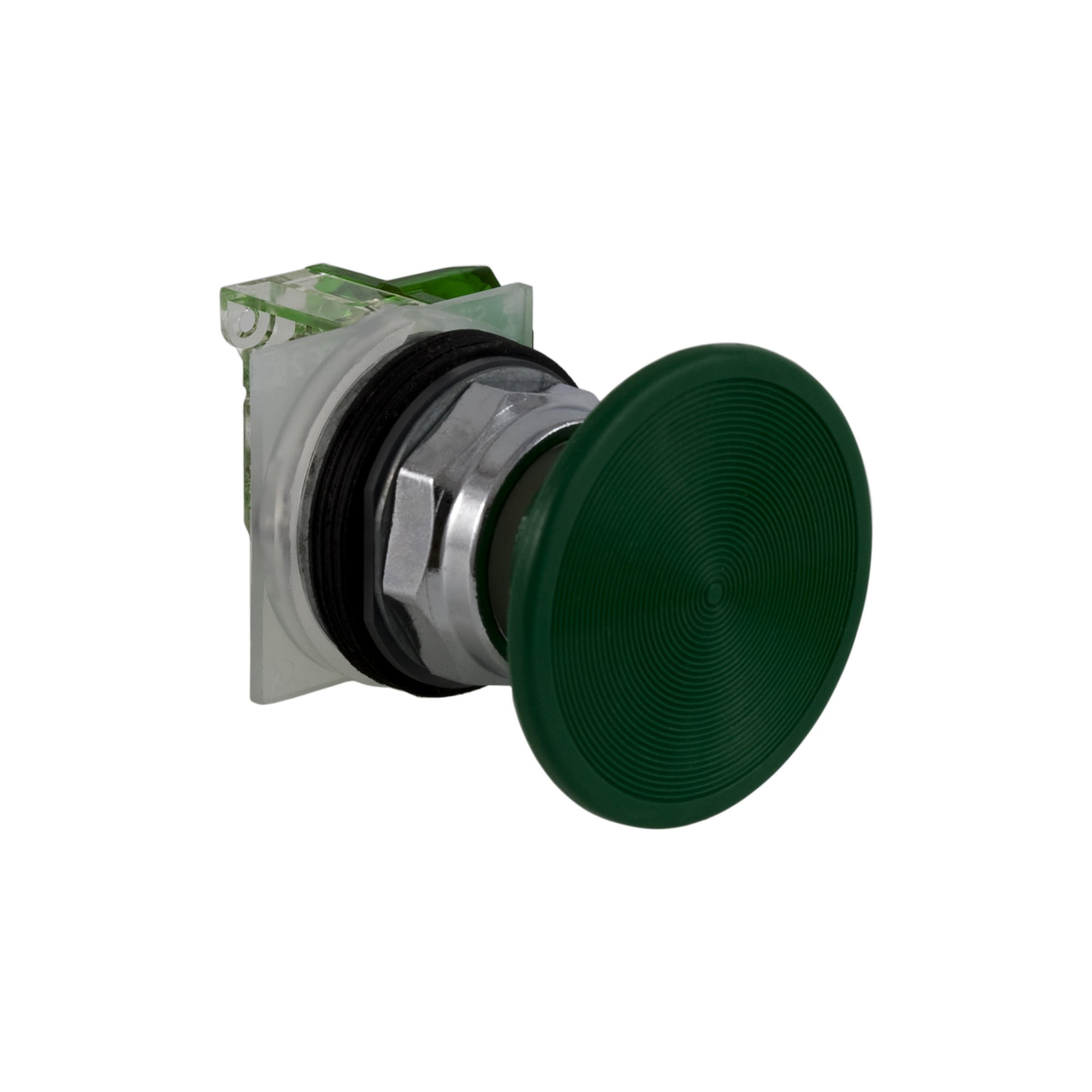 9001KR25GH5 Harmony Type K Heavy Duty Dusttight/Oiltight/Watertight Mechanically Interlocked Non-Illuminated Pushbutton, 30 mm, 1NO Contact, Slow Break Contact, Green