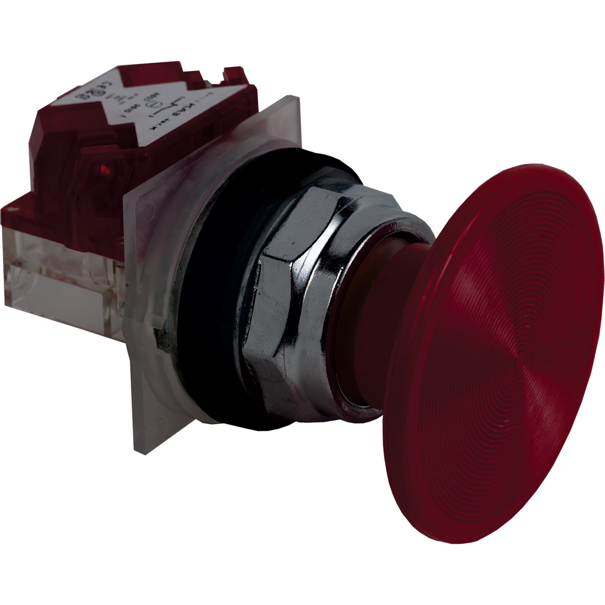 9001KR25RH6 Harmony Type K Heavy Duty Dusttight/Oiltight/Watertight Mechanically Interlocked Non-Illuminated Pushbutton, 30 mm, 1NC Contact, Slow Break Contact, Red